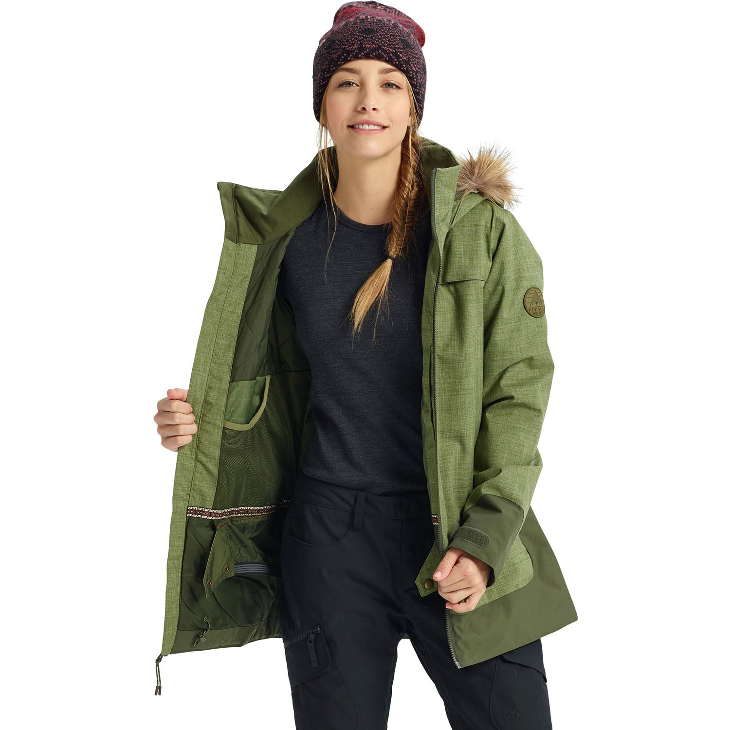 Burton Lelah Snowboard Jacket 2019 Clover Heather Forest Night