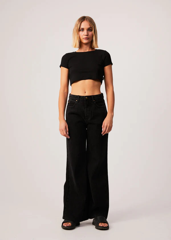 Abbie Hemp Ribbed Cropped T-Shirt