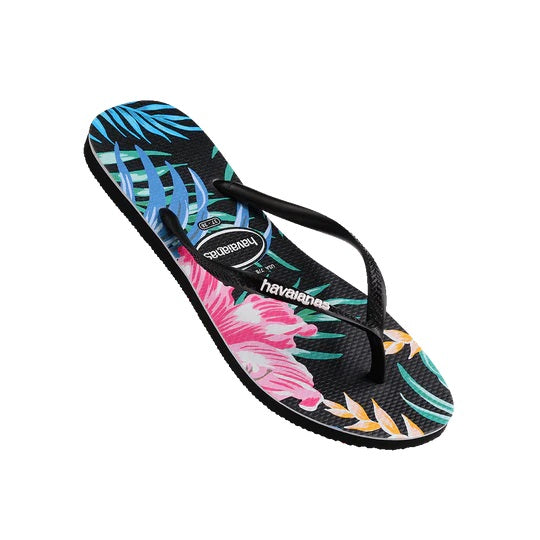 Kids Slim Floral Palm Thongs