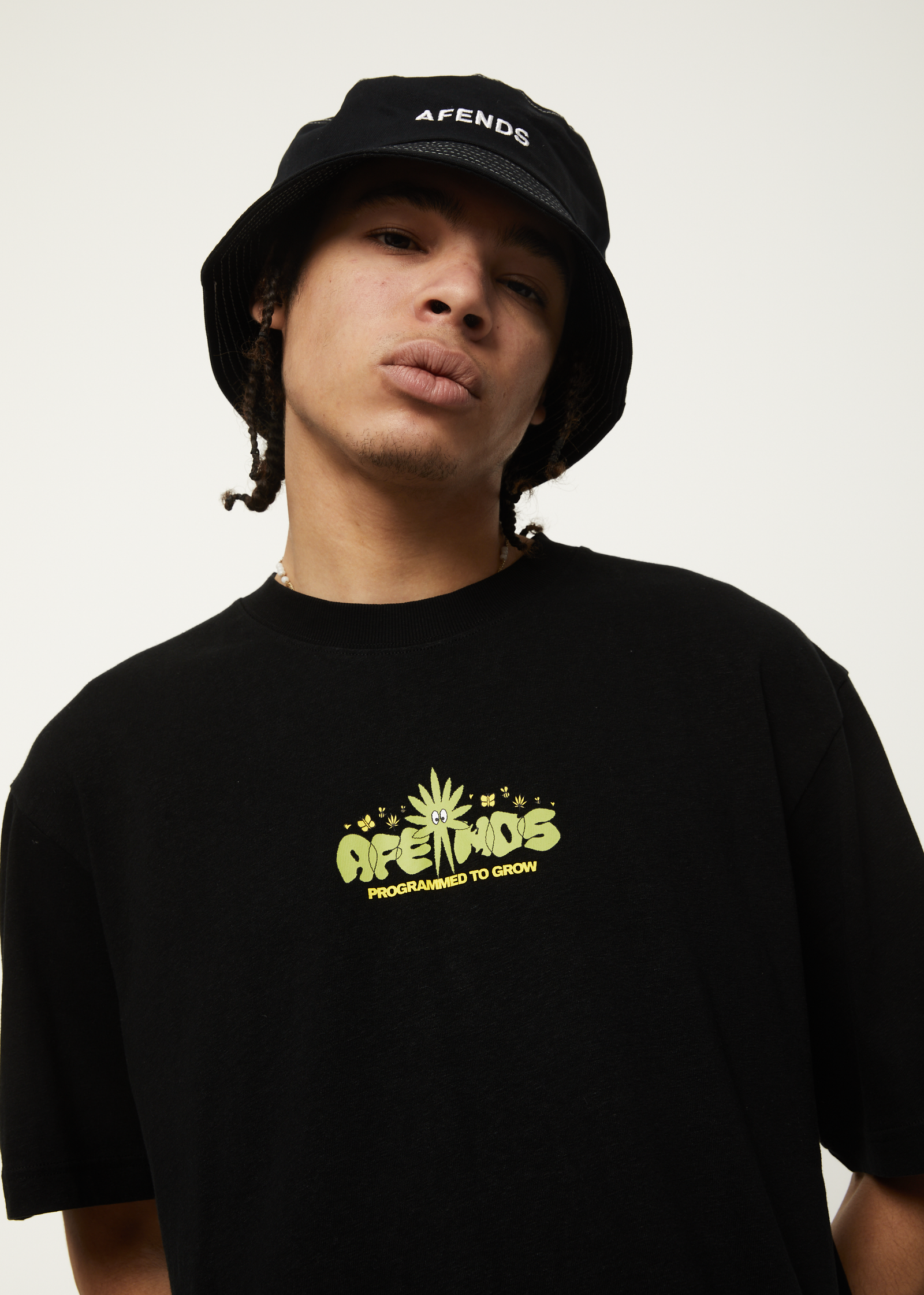 Programmed Hemp Boxy Graphic Logo T-Shirt - Black