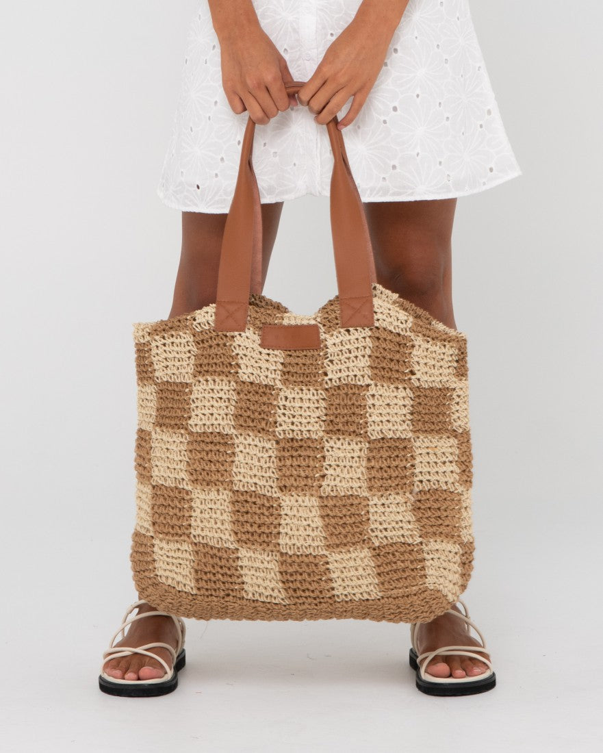 Checkmate Straw Beach Bag