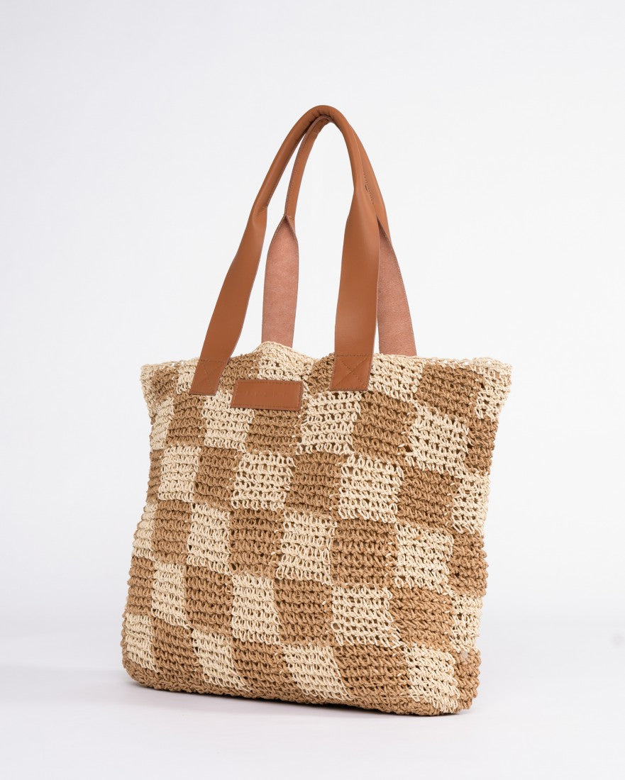 Checkmate Straw Beach Bag
