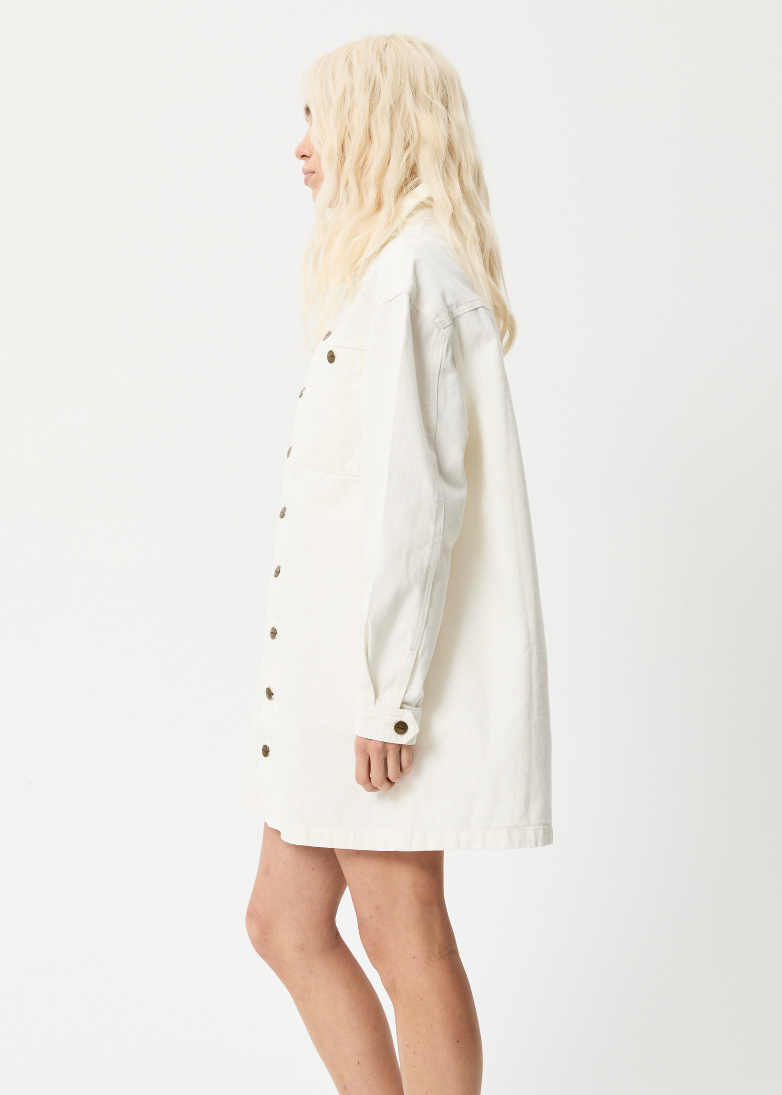 Tori - Organic Denim Dress - Off White