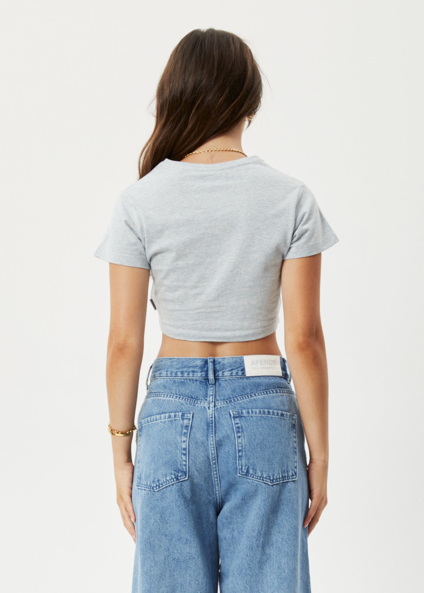 Kala Recycled Cropped Baby T-Shirt - Shadow Grey Marle