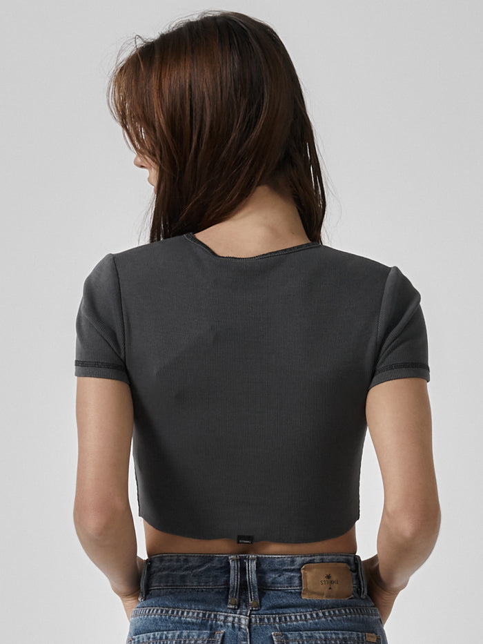 King Of Thrills Baby Crop Tee - Merch Black