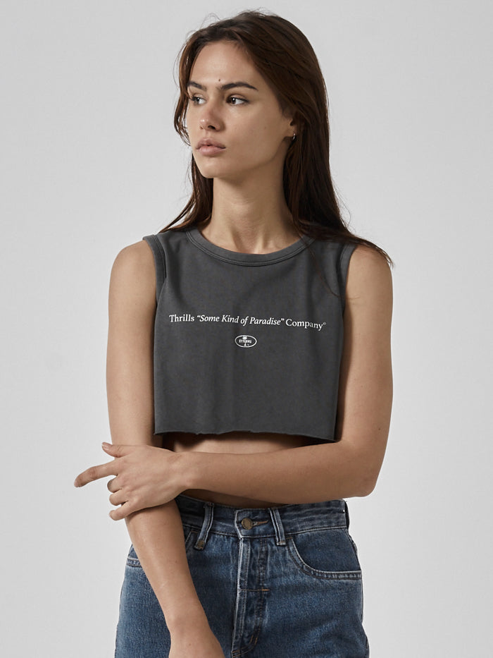 Some Kind Of Paradise Super Crop Tank - Merch Black