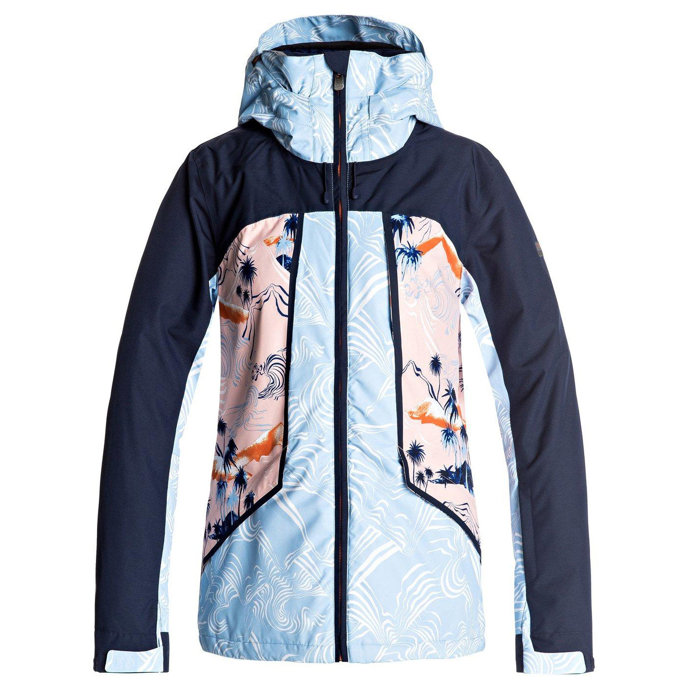 Roxy Wildlife Snowboard Jacket 2018 Mandarin Orange Pop Snow Cryst