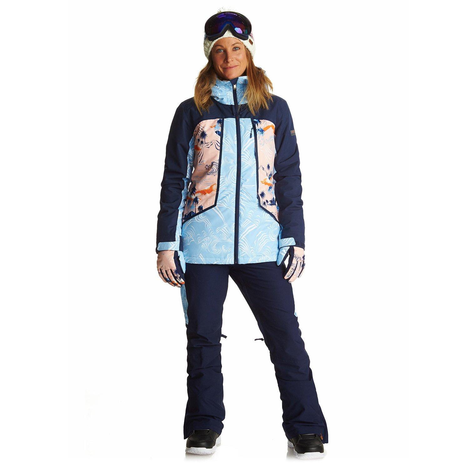 Roxy Wildlife Snowboard Jacket 2018 Mandarin Orange Pop Snow Cryst
