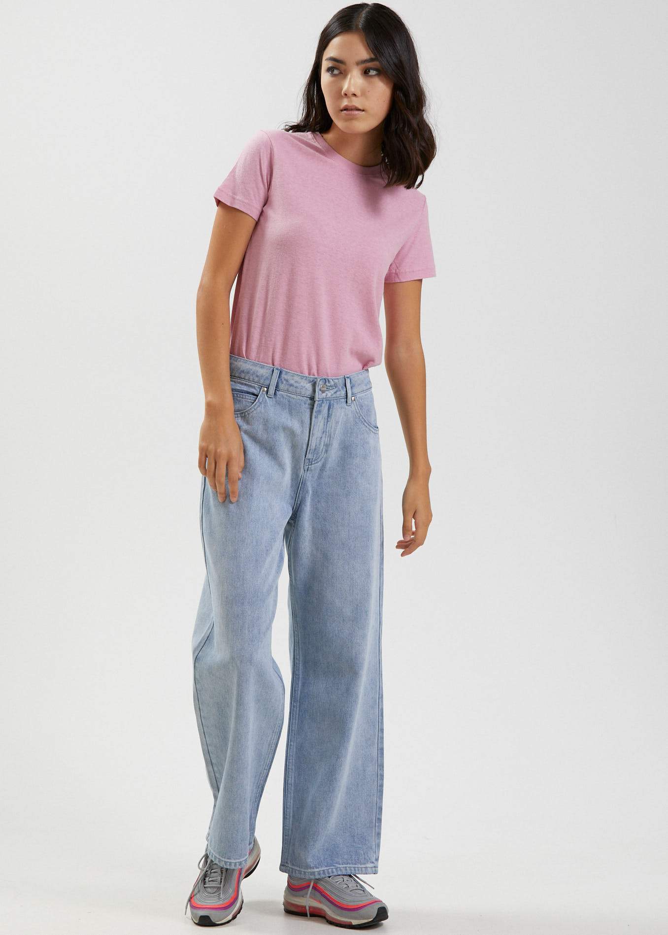 Afends Hemp Basics - Standard Fit Tee - Glacier Smokey pink