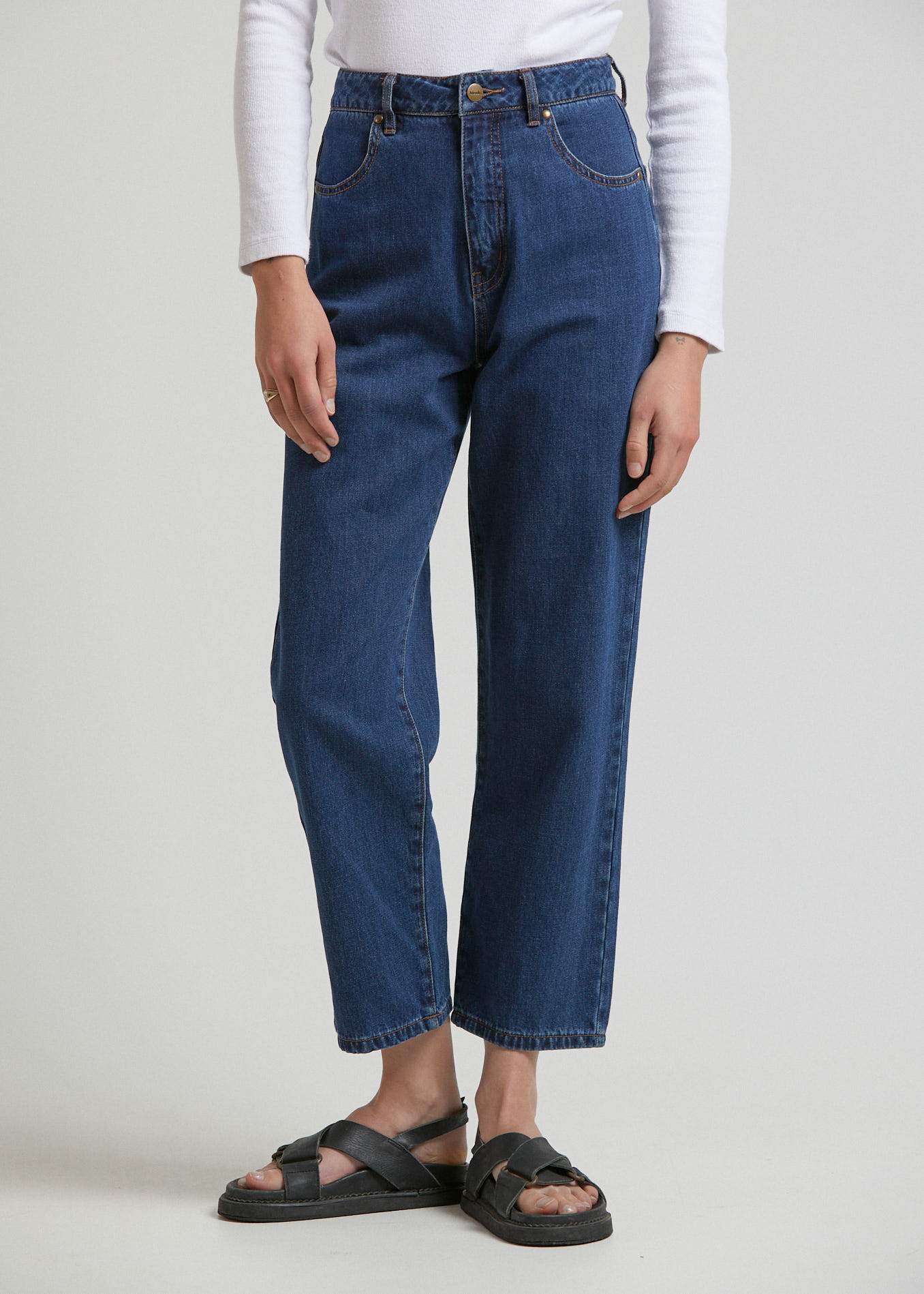 Afends Shelby - Hemp Denim High Waist Wide Leg Jeans - Indigo Rinse Indigo rinse