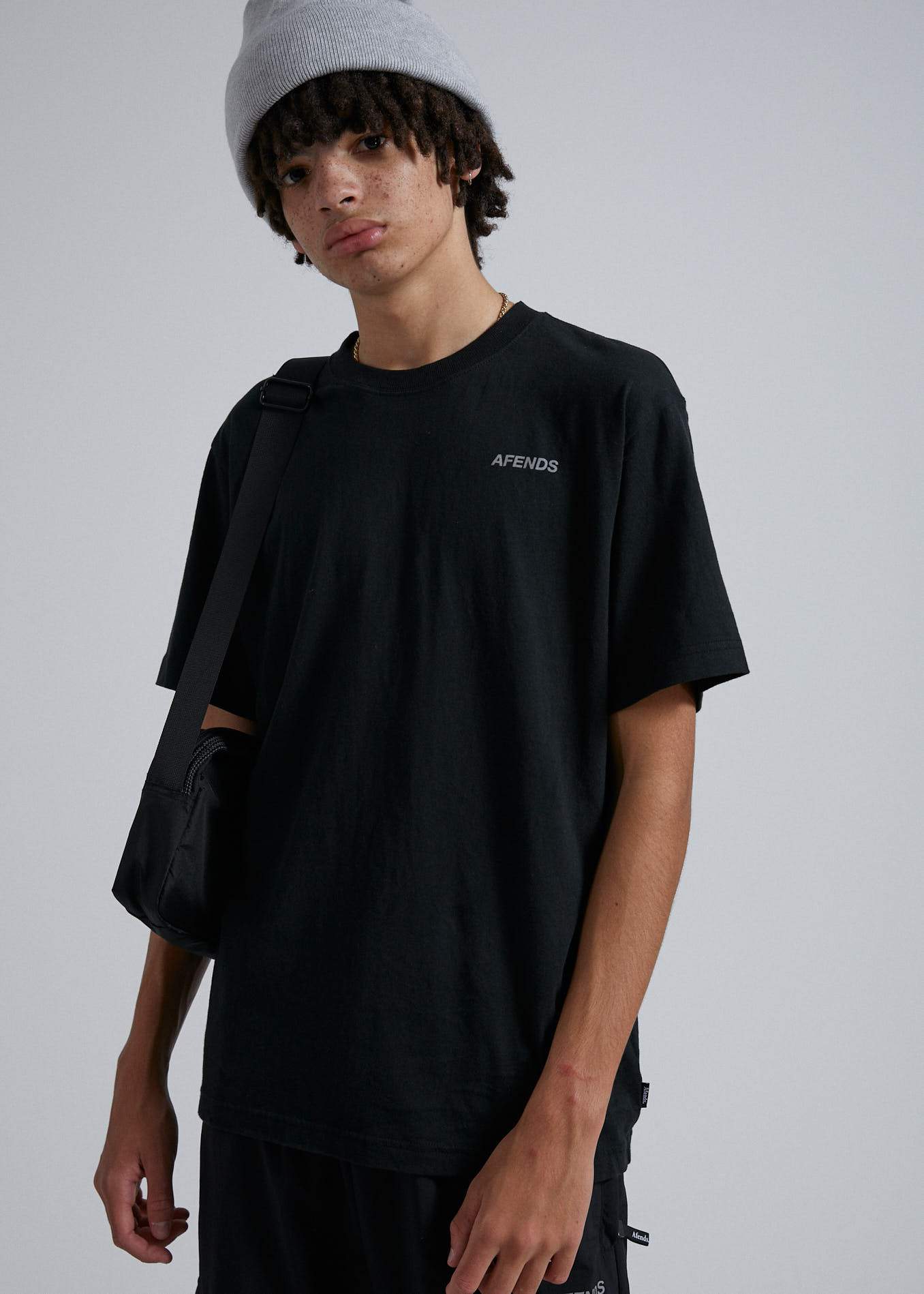 Afends Sidewalk - Unisex Retro Fit Tee - Black Black