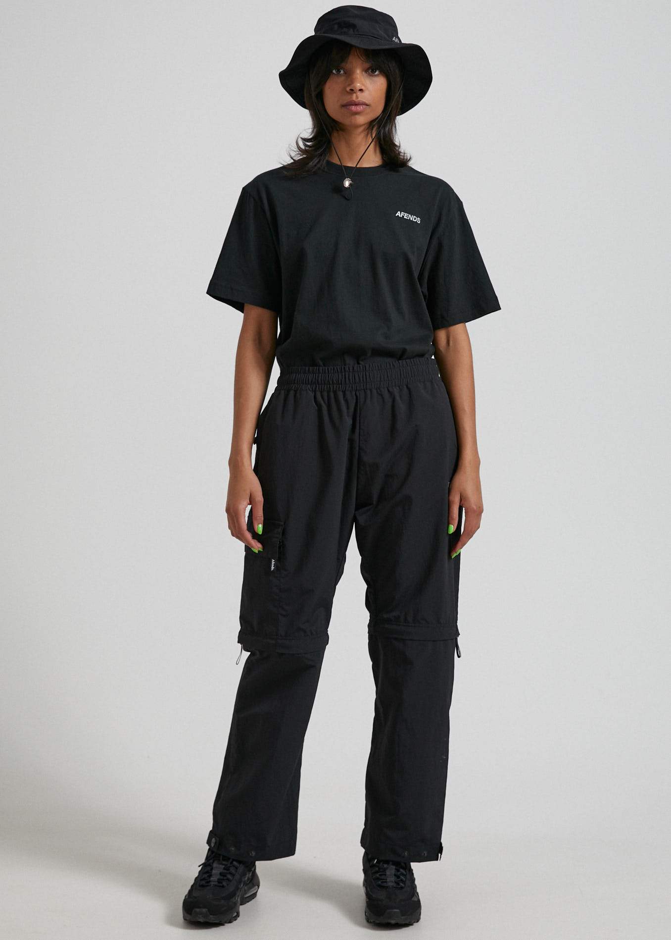 Afends Sidewalk - Unisex Retro Fit Tee - Black Black