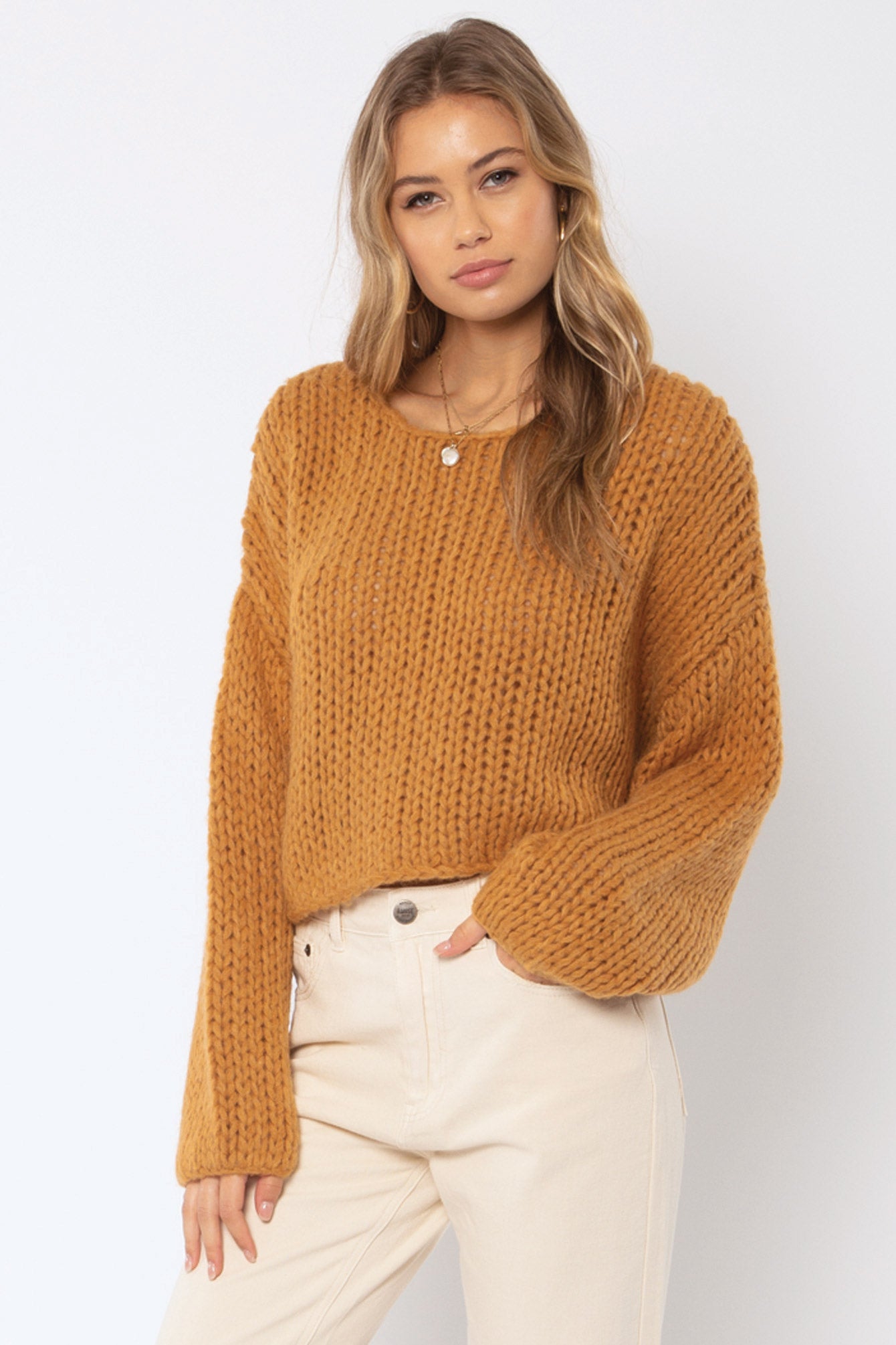 Amuse Society DESERT SKIES SWEATER KNIT Amber light