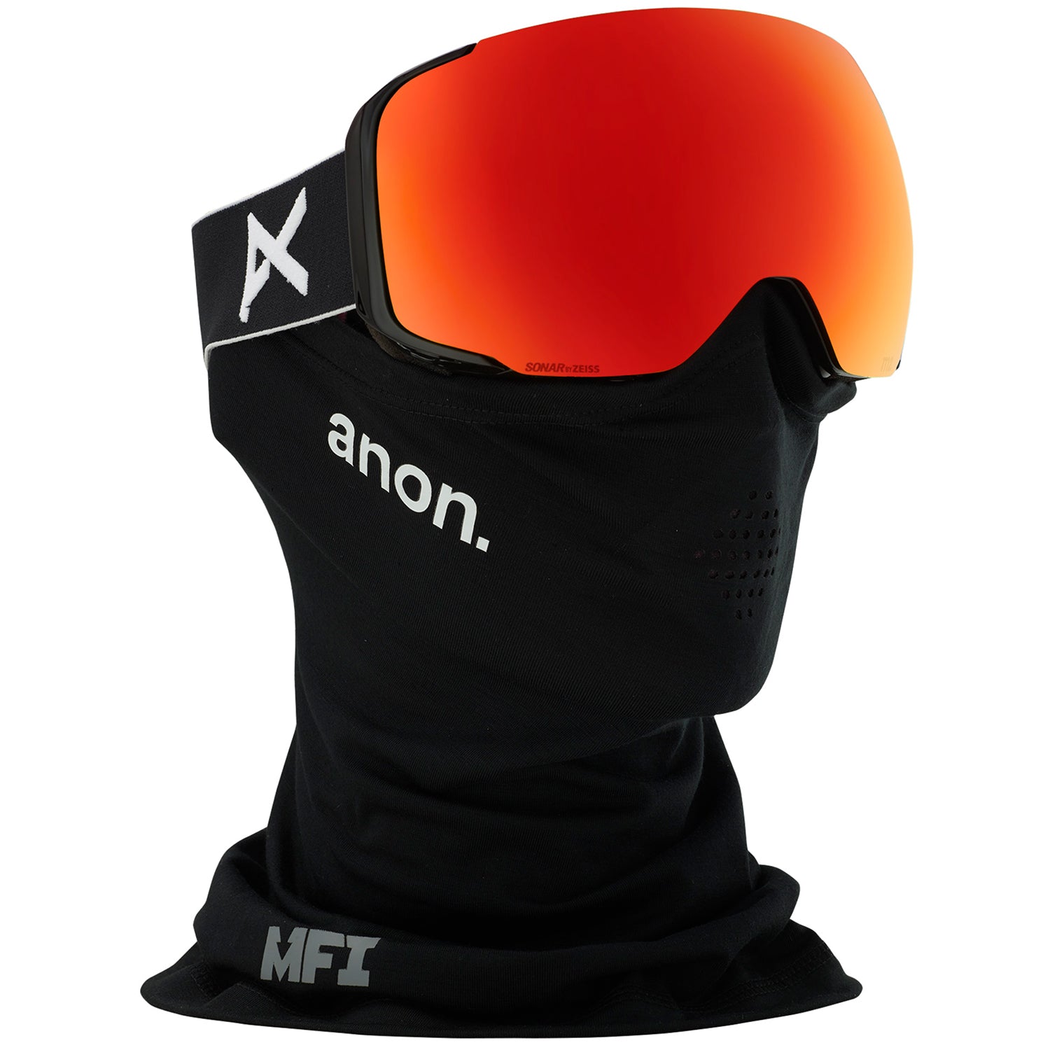 Anon M2 MFI Asian Fit Goggle 2020 Black - Sonar Red w/ Sonar Blue Lens