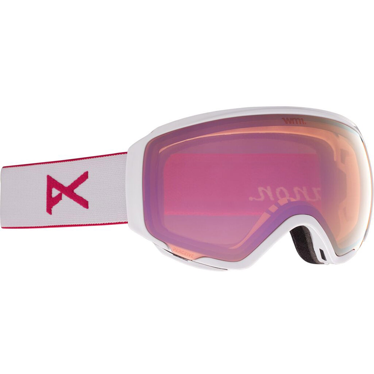 Anon WM1 Asian Fit Goggle 2021 Pearl White - Perceive Cloudy Pink Lens w/ Perceive Variable Blue Lens