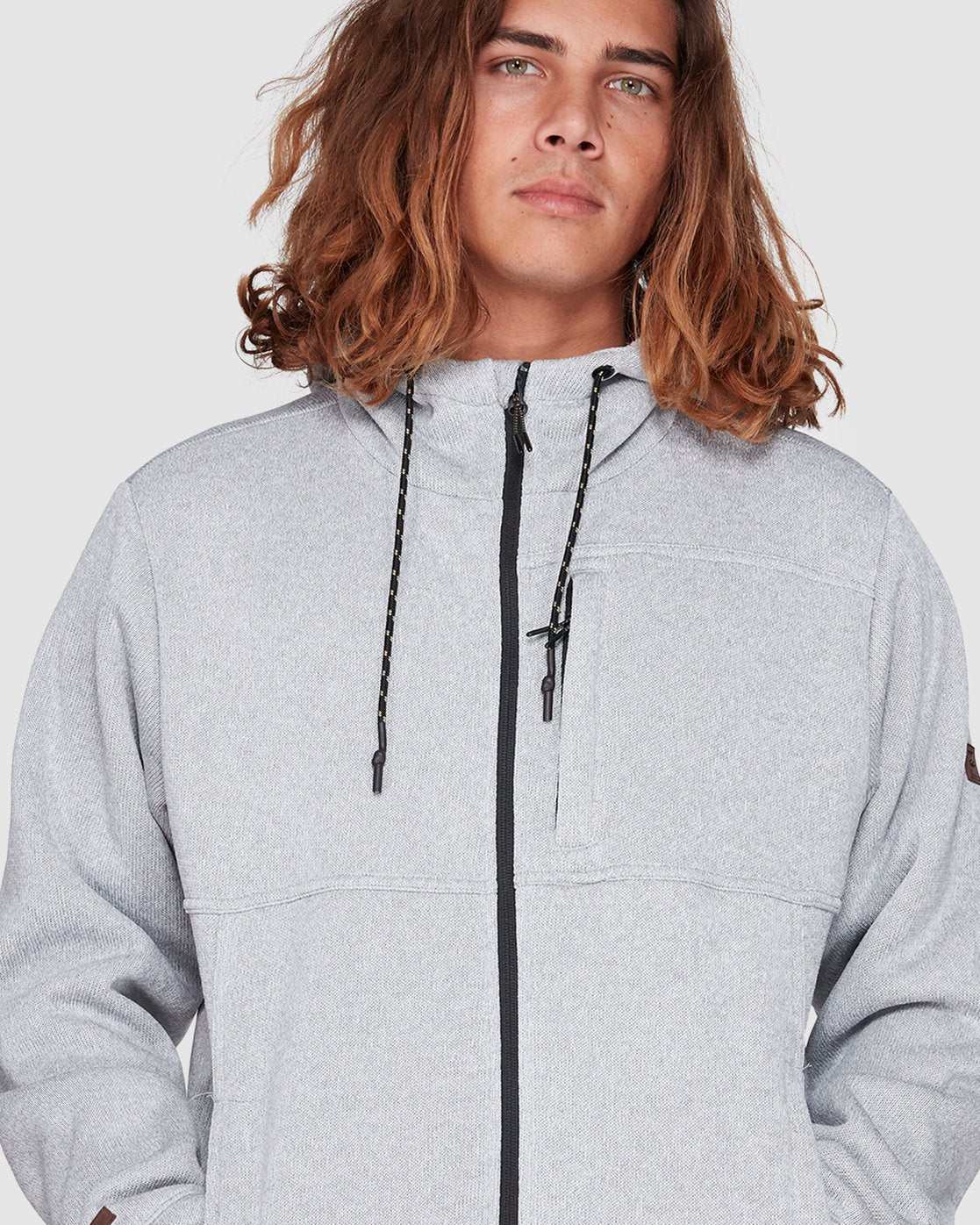 Billabong Boundary Sherpa Zip Thru Hoodie Grey heather