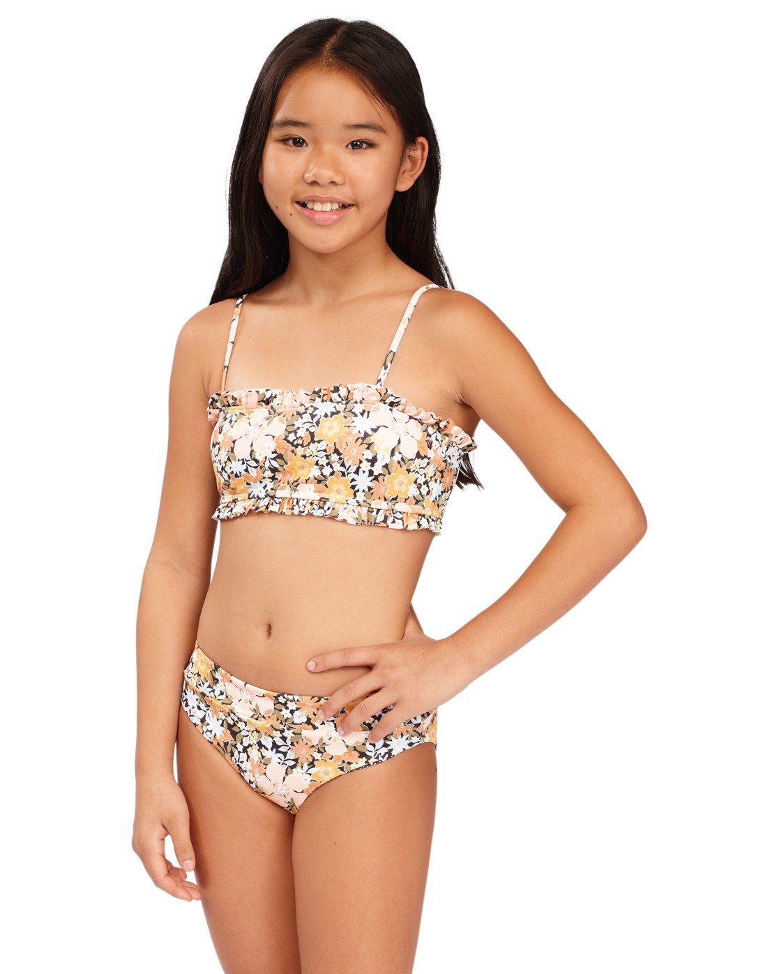 Billabong Girls 6-14 Sweet Dreams Rev Bandeau Bikini Multi