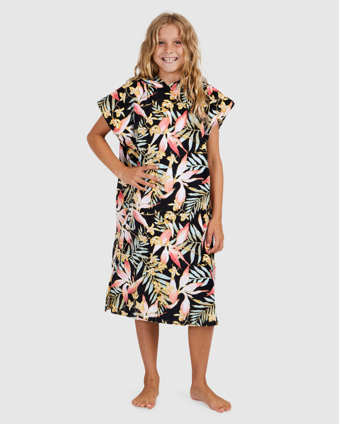 Billabong Girls Love Palms Hooded Towel Black