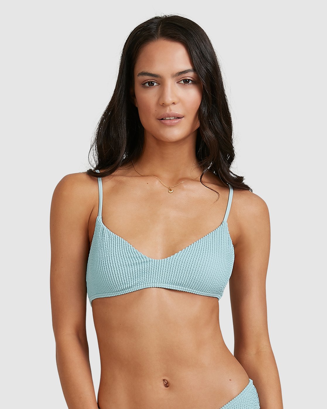 Billabong Summer High V Bralette Bikini Top Blue haze