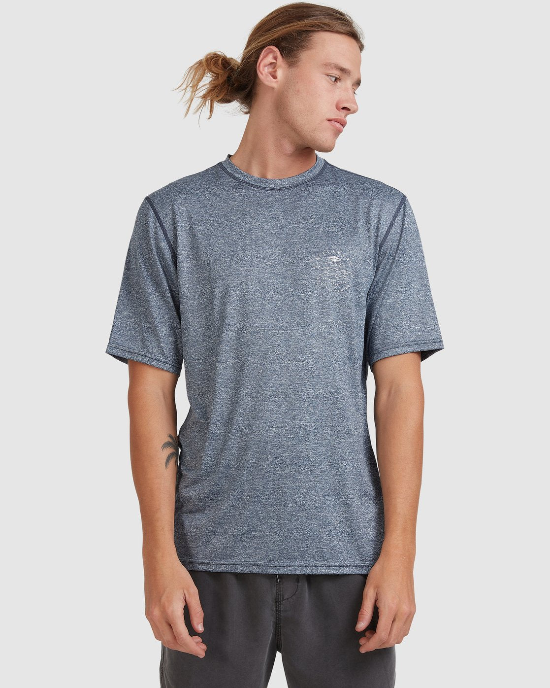 Billabong Wavey Davey Loose Fit Short Sleeve Rash Vest NAVY HEATHER