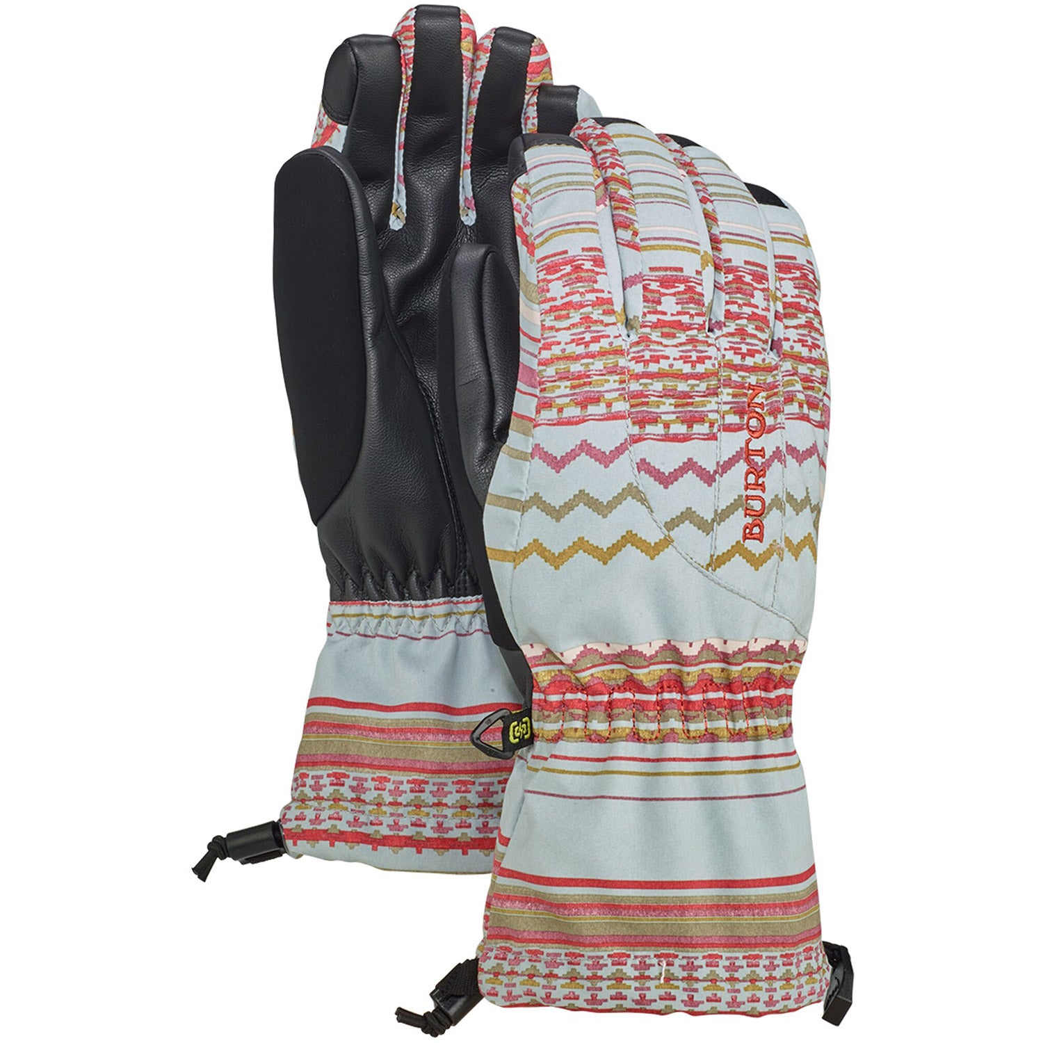 Burton Profile Womens Snowboard Glove 2020 Aqua Gray Revel Stripe 1