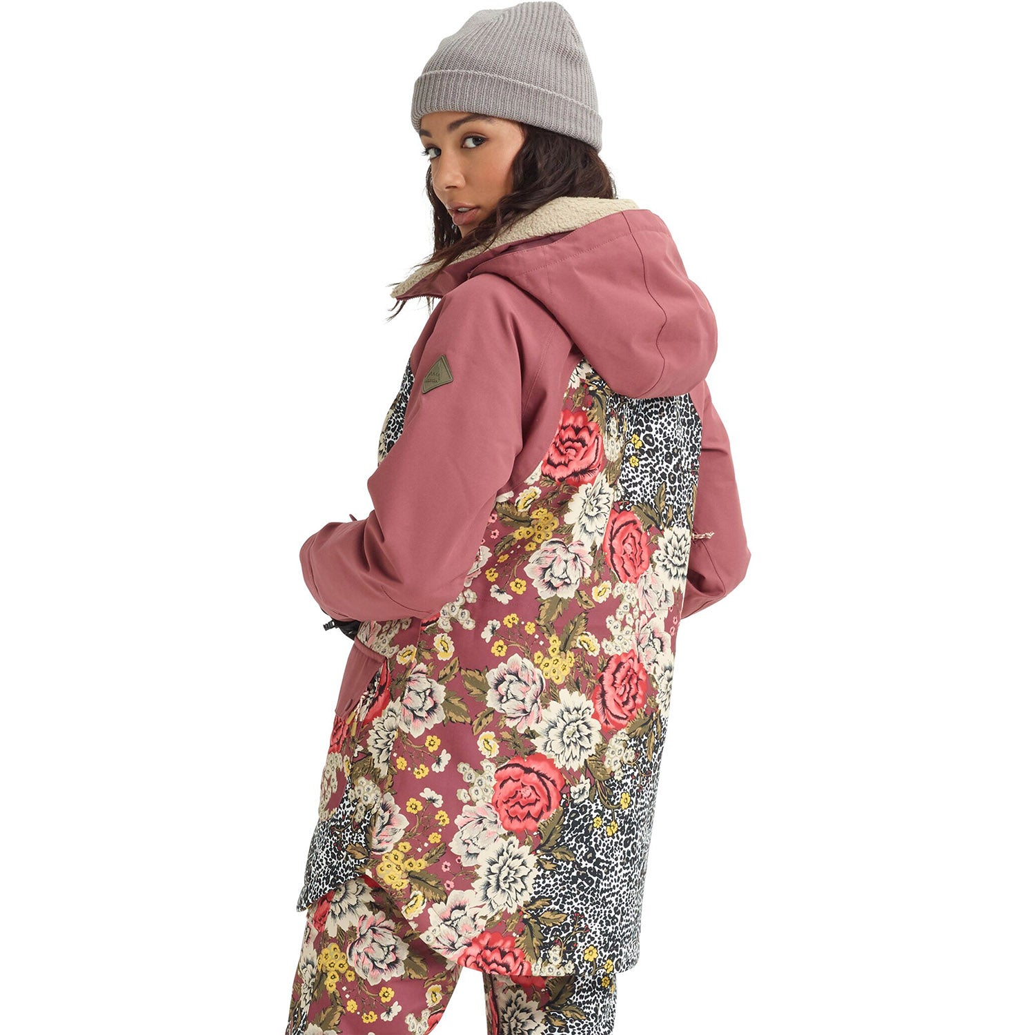 Burton Prowess Jacket 2020 Cheetah Floral Rose Brown 2