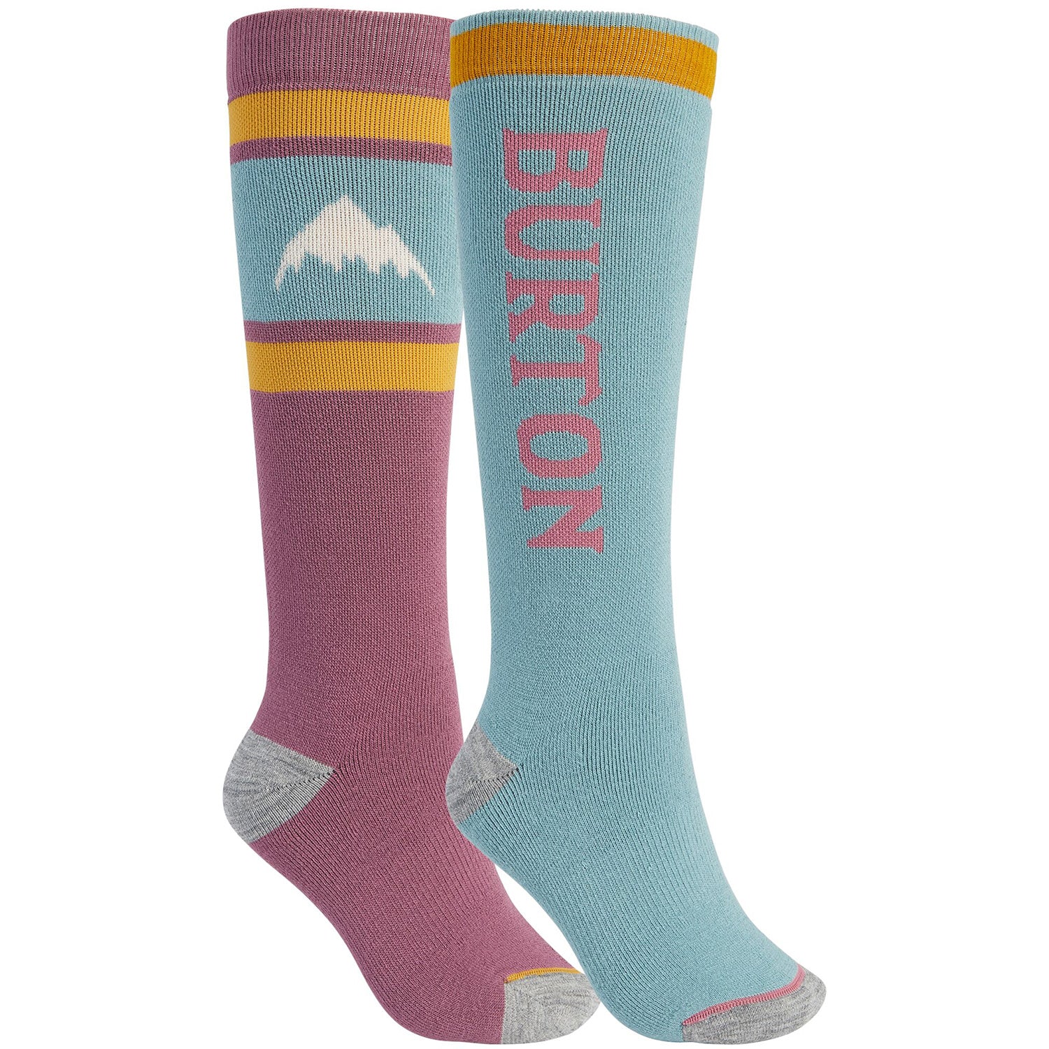 Burton Weekend Midweight Womens Snowboard Sock 2-Pack 2021 Rose Brown / Trellis