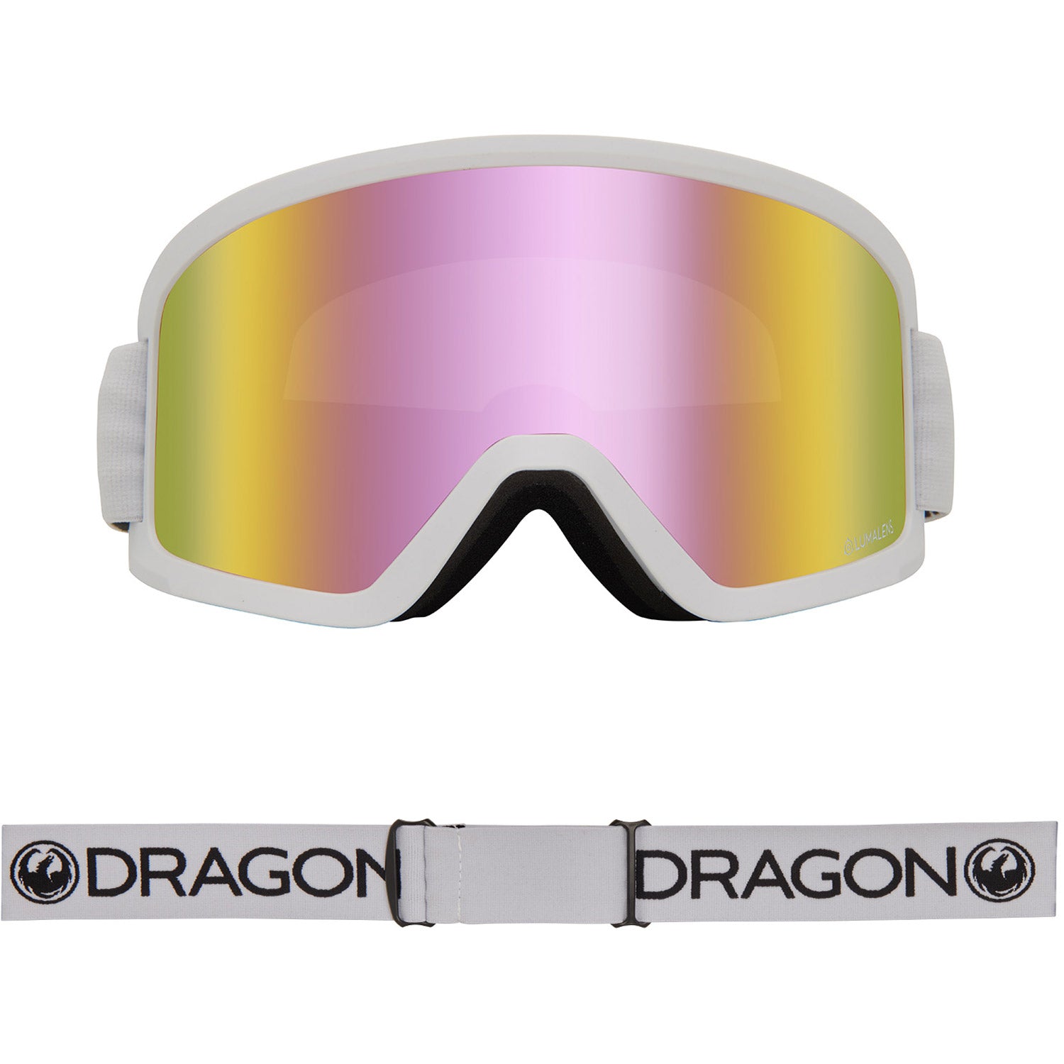 Dragon DX3 OTG Asian Fit Snow Goggles 2023 White Lumalens Pink Ion Lens