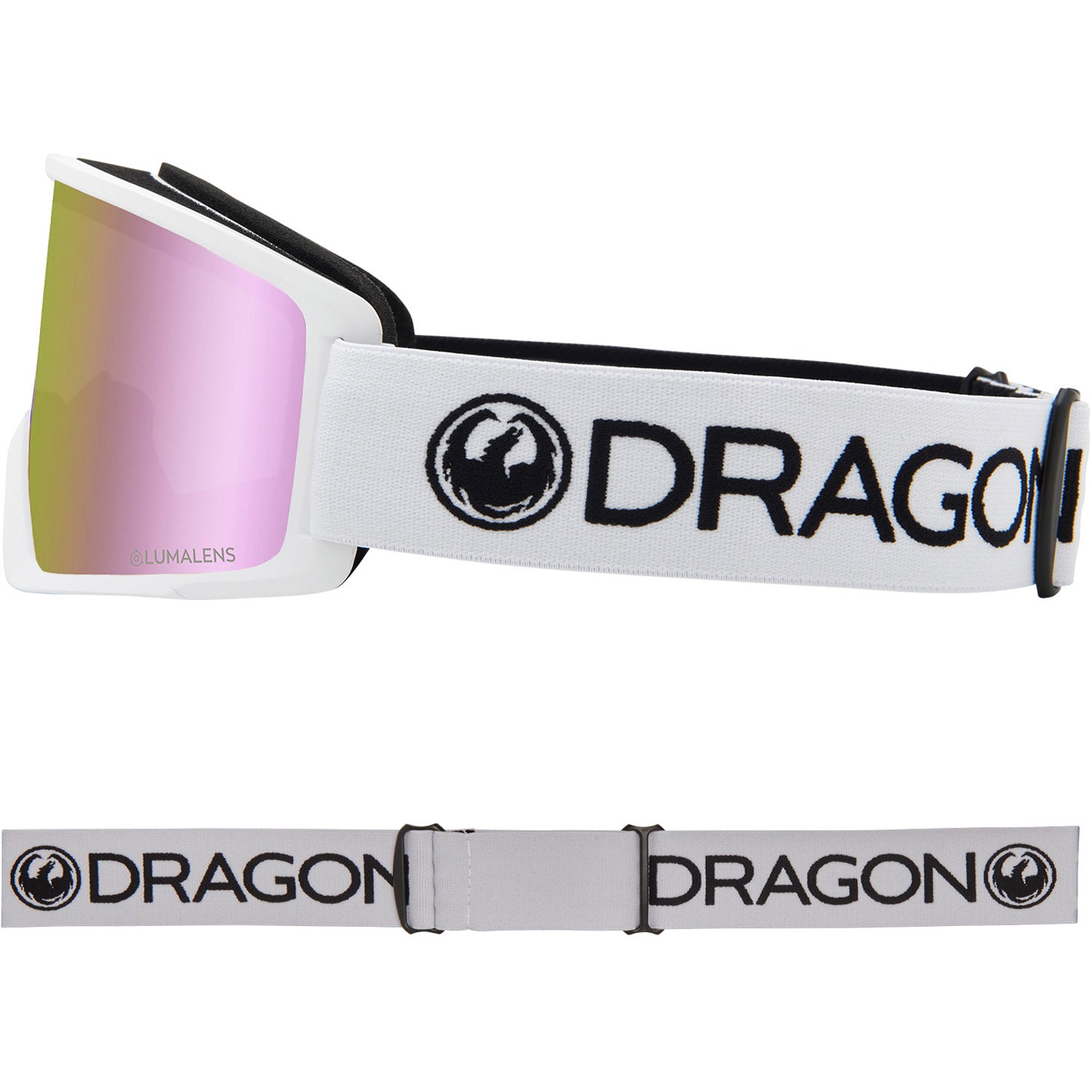Dragon DX3 OTG Asian Fit Snow Goggles 2023 White Lumalens Pink Ion Lens