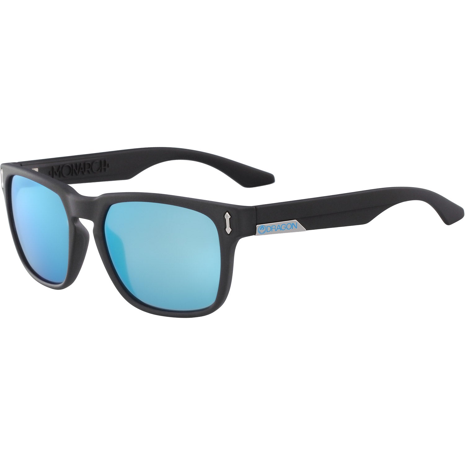 Dragon Monarch Sunglasses Matte Black w/ Lumalens Blue Sky Ion