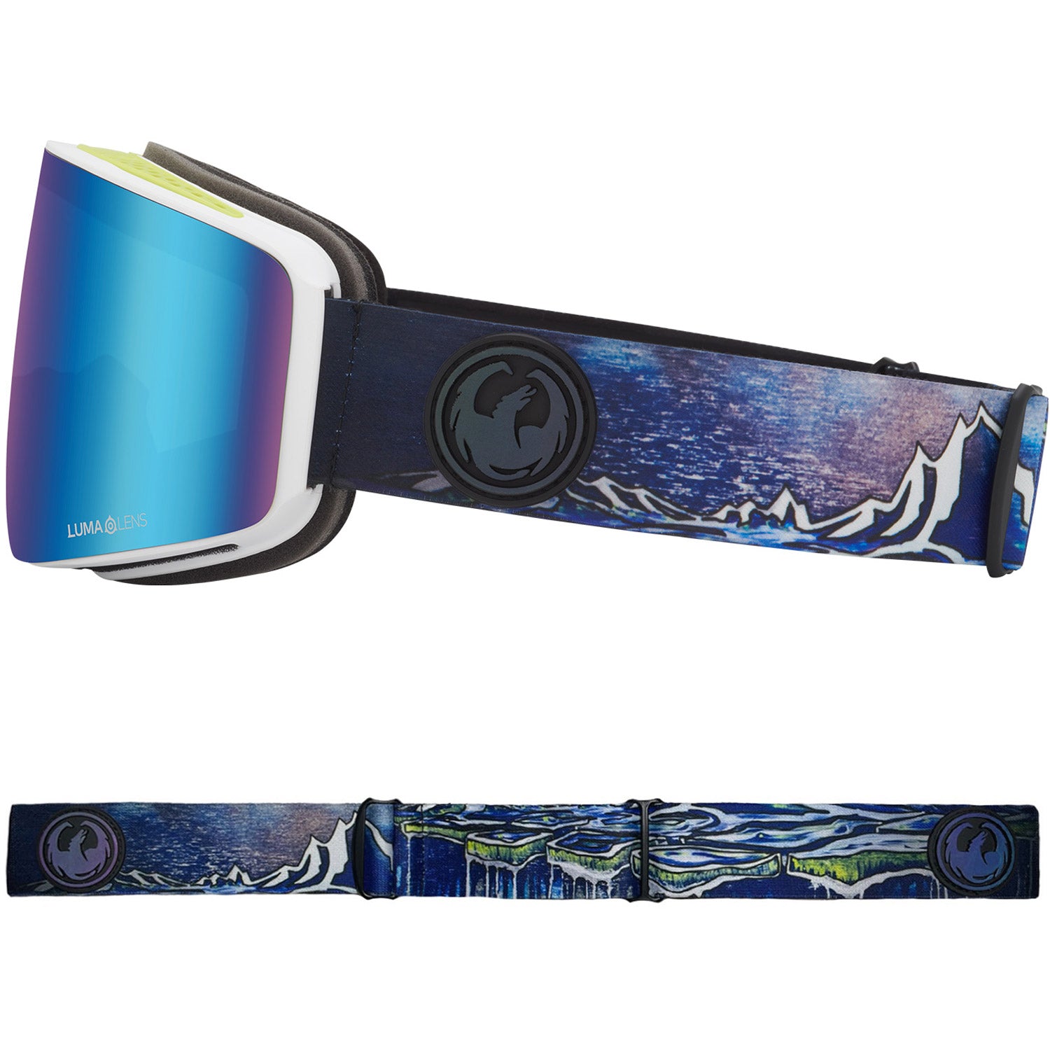 Dragon PXV Asian Fit Snow Goggles 2023 Bryan Iguchi Signature Lumalens Blue Ion Lens With Lumalens Amber Lens
