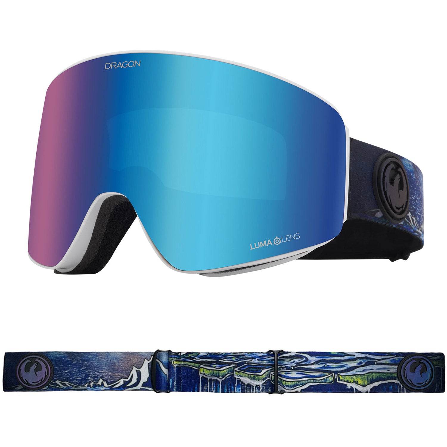 Dragon PXV Snow Goggles 2023 Bryan Iguchi Signature Lumalens Blue Ion Lens With Lumalens Amber Lens