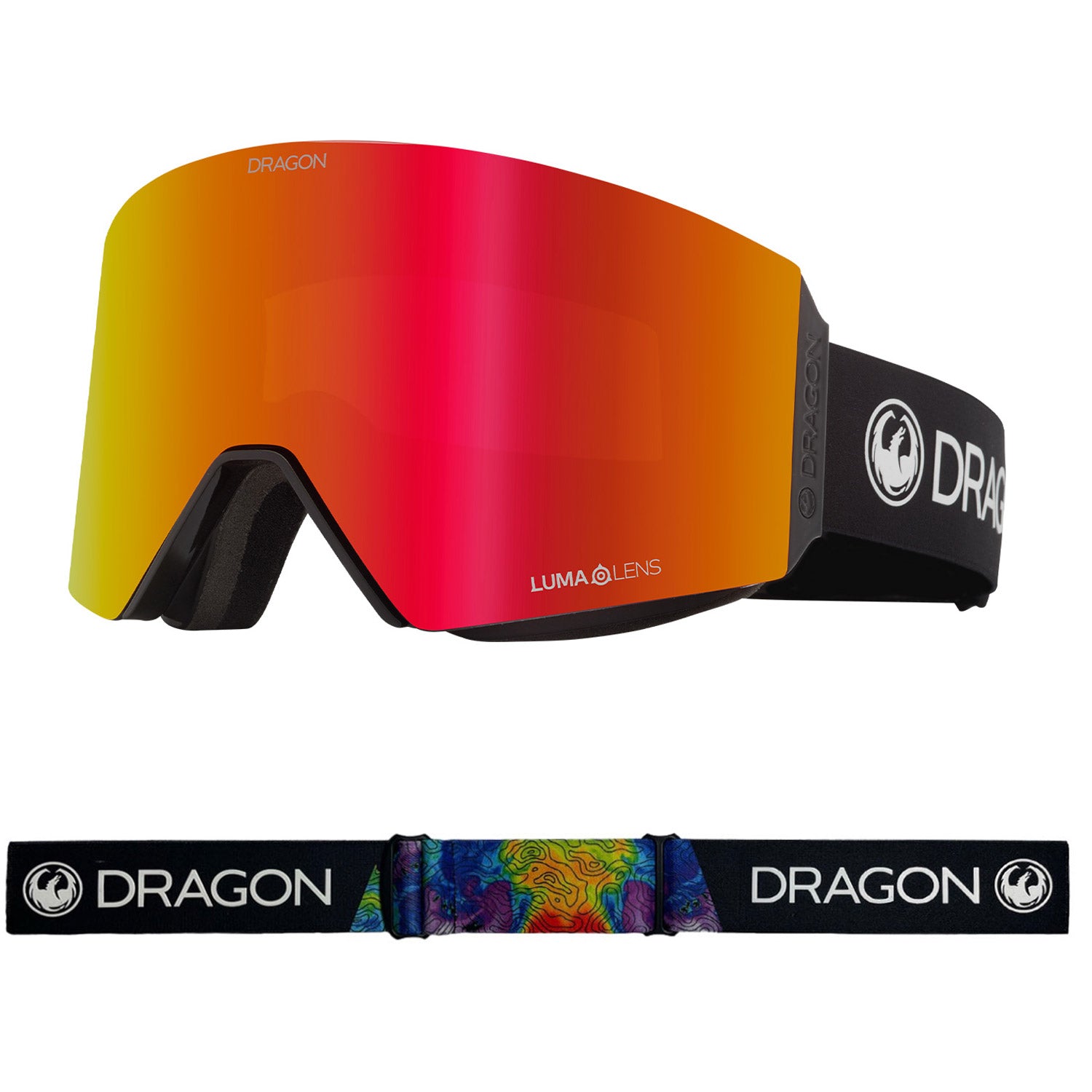 Dragon RVX OTG MAG Asian Fit Snow Goggles 2023 Midnight Lumalens Midnight Lens With Lumalens Violet Lens