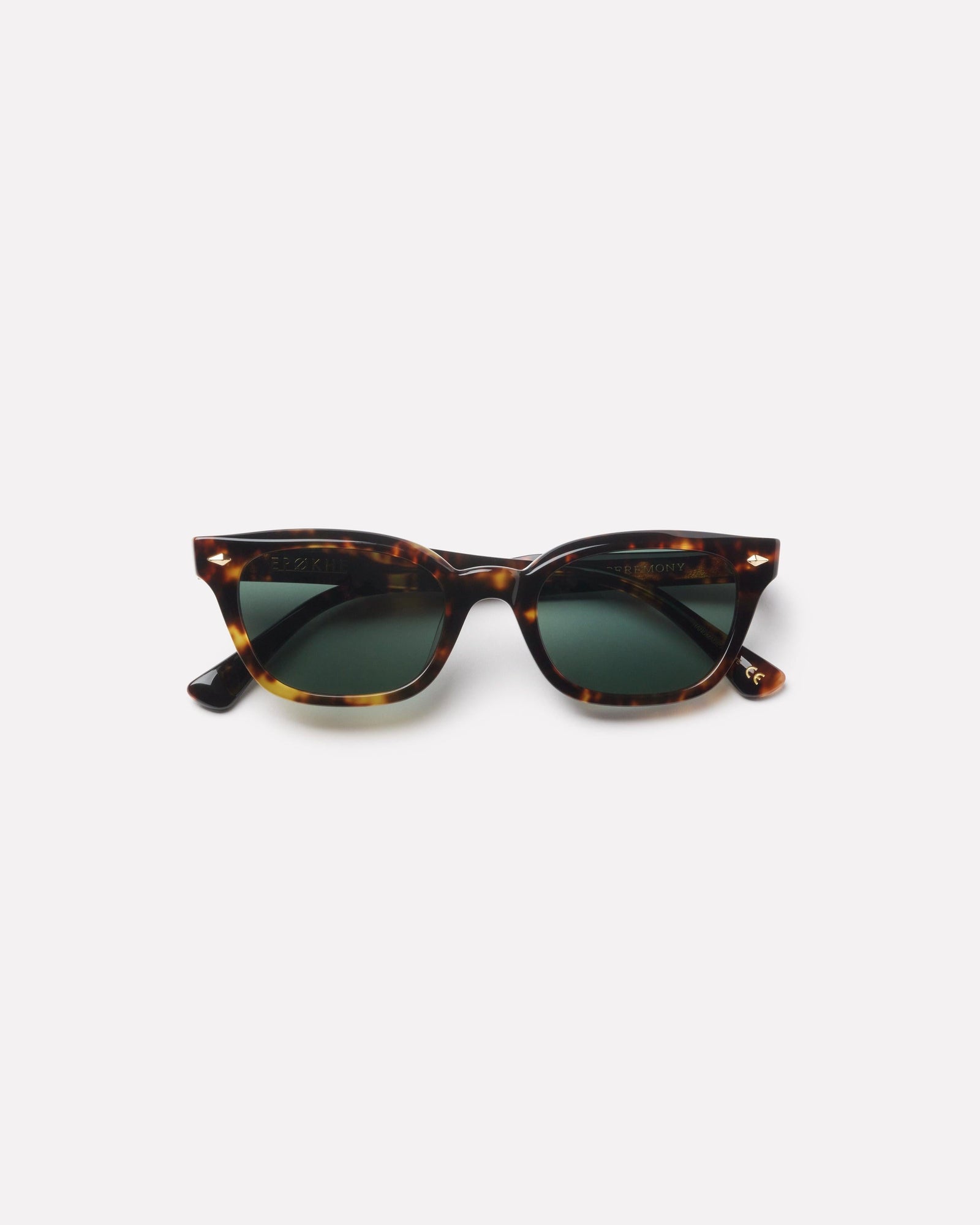 Epokhe Ceremony Sunglasses Tortoise Polished / Green Polarised