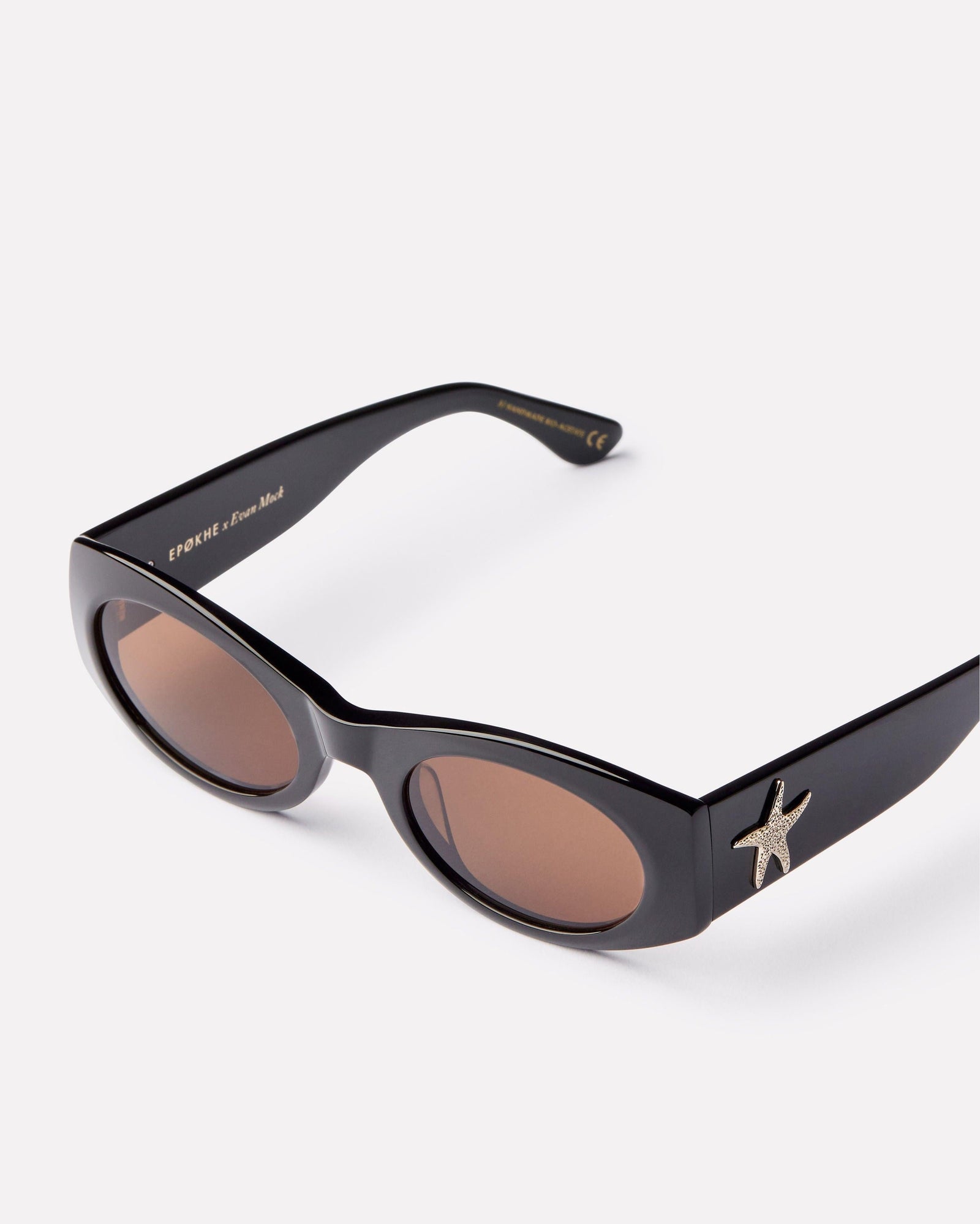 Epokhe Suede Sunglasses Black Polished / Bronze Amber