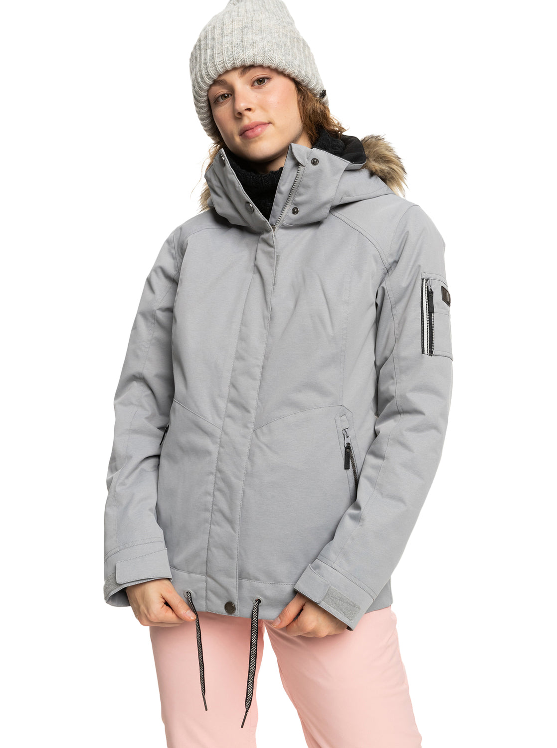 Roxy Womens Meade Insulated Snow Jacket Grey Heather