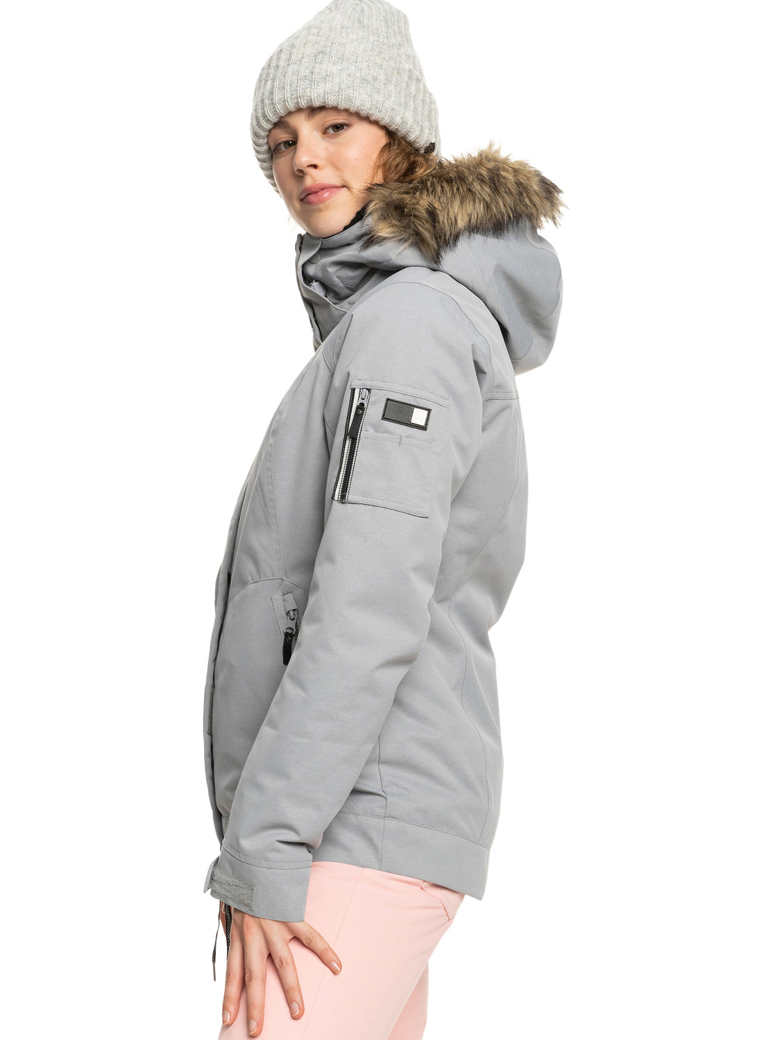 Roxy Womens Meade Insulated Snow Jacket Grey Heather