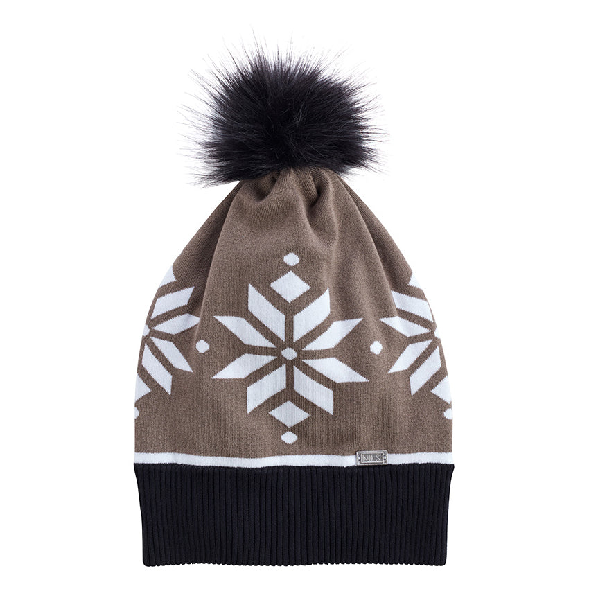 Nils Quinn Womens Knit Hat 2019 Black Bronze White