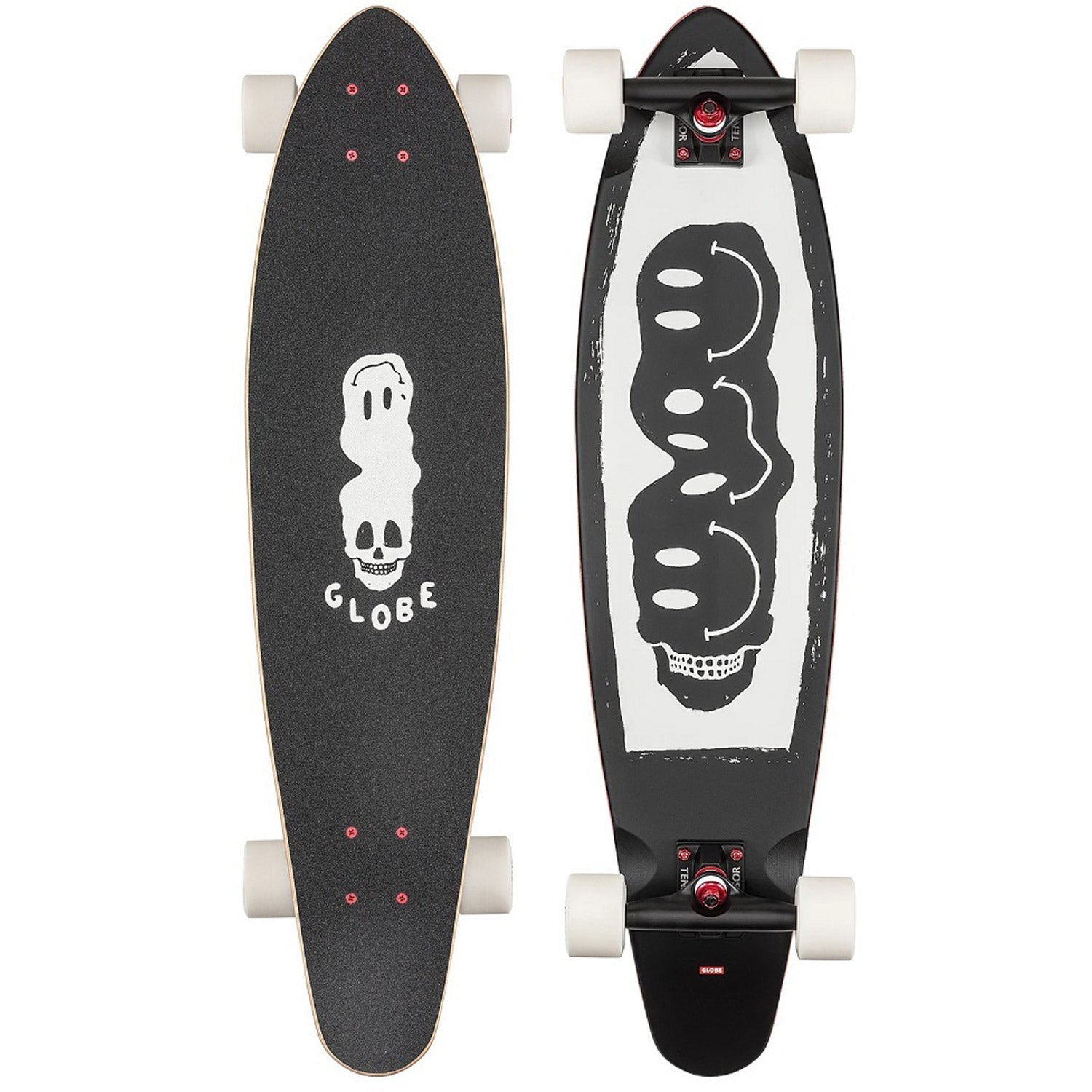 Bells Black White Red 34" Longboard Complete Skateboard
