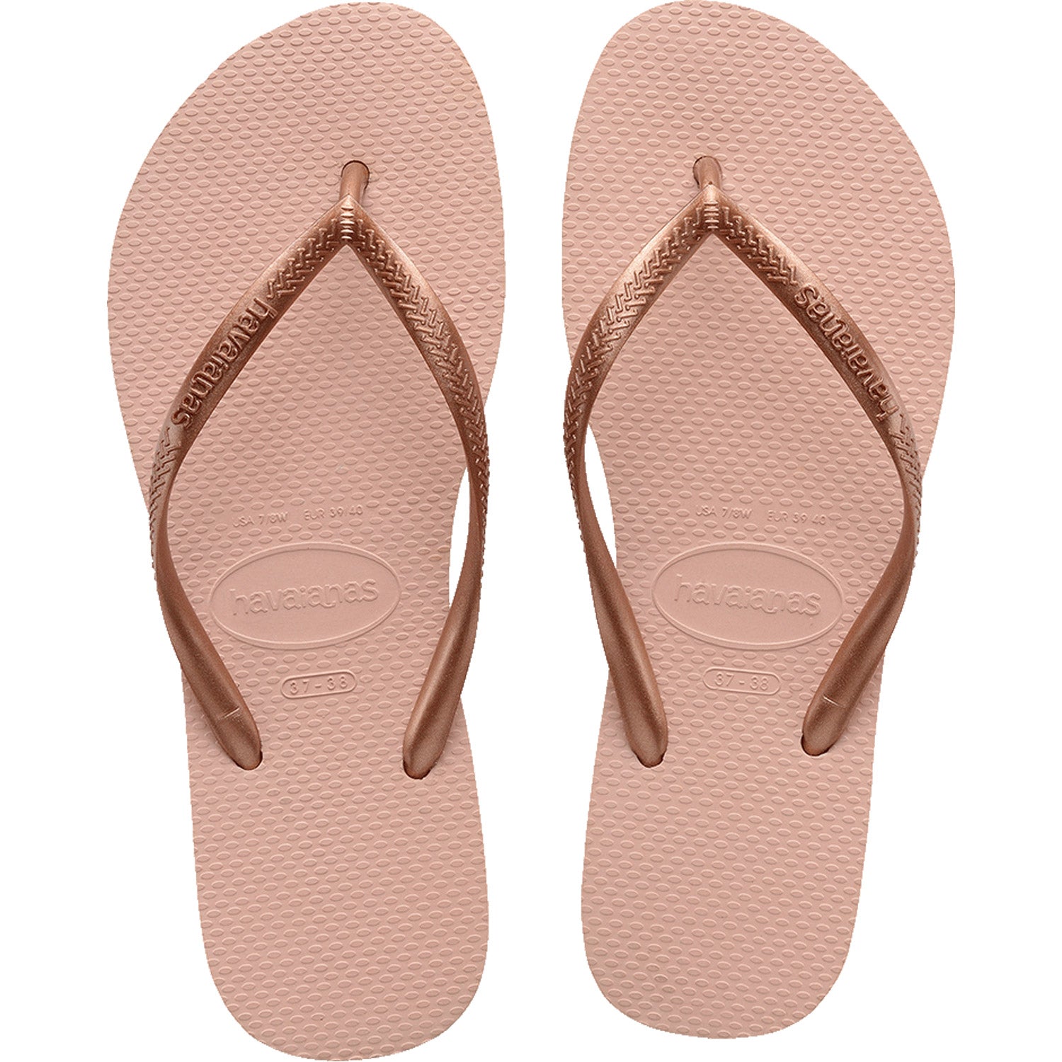 Slim Metallic Thongs Ballet Rose