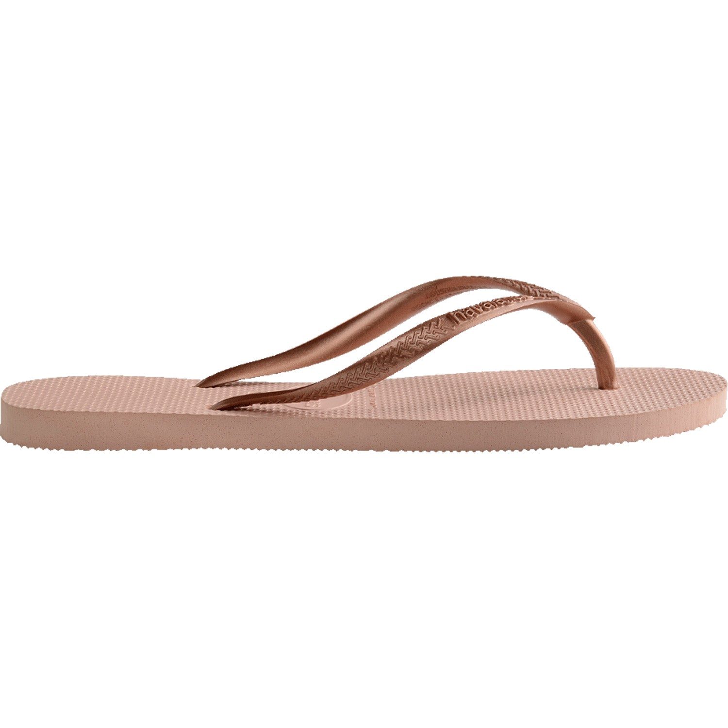 Slim Metallic Thongs Ballet Rose