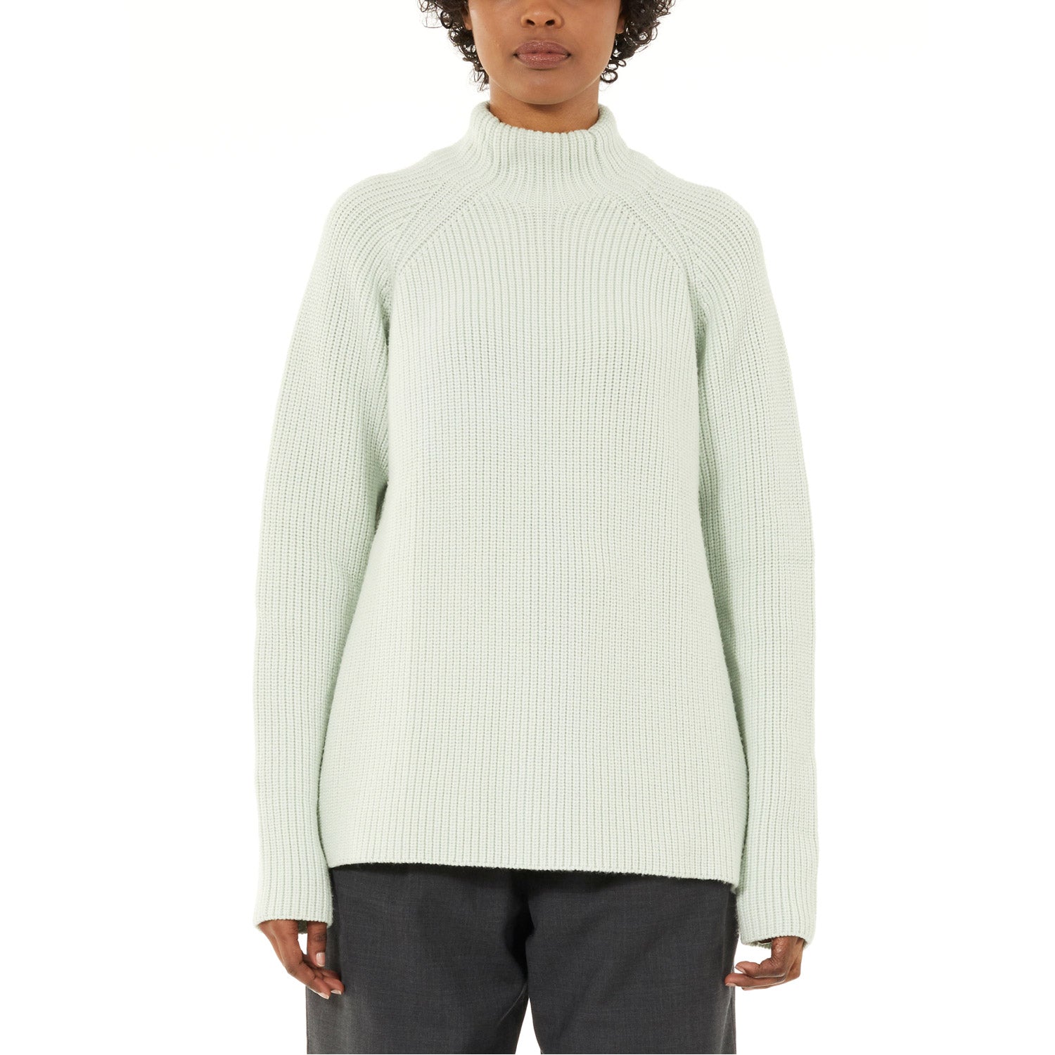 Icebreaker Womens Merino Hillock Funnel Neck Sweater Frost