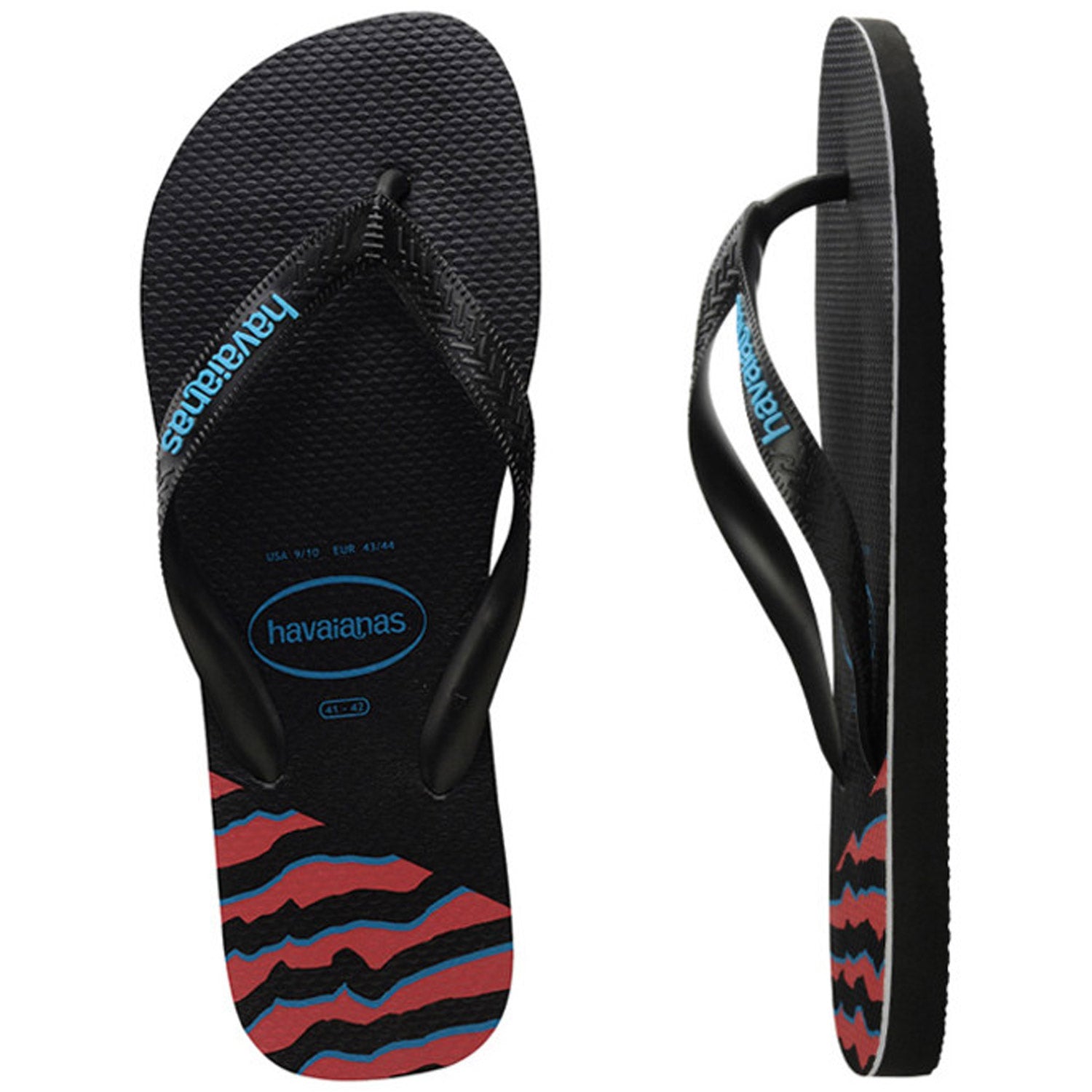 Kids Top Print Splice Thongs Black Black