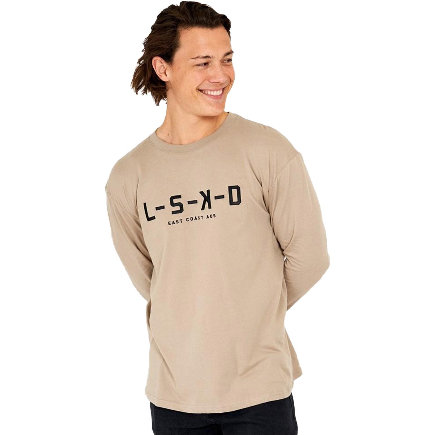 LSKD Label Long Sleeve Tee Taupe