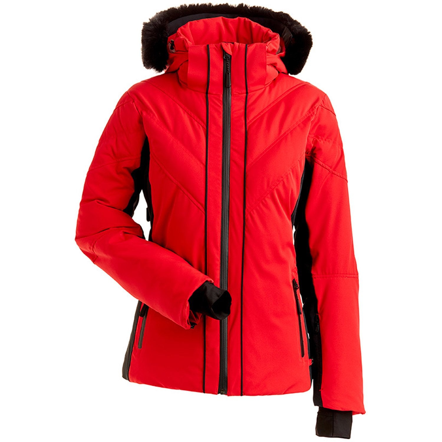 Nils Mika Faux Fur Ski Jacket 2020 Red / Black 1