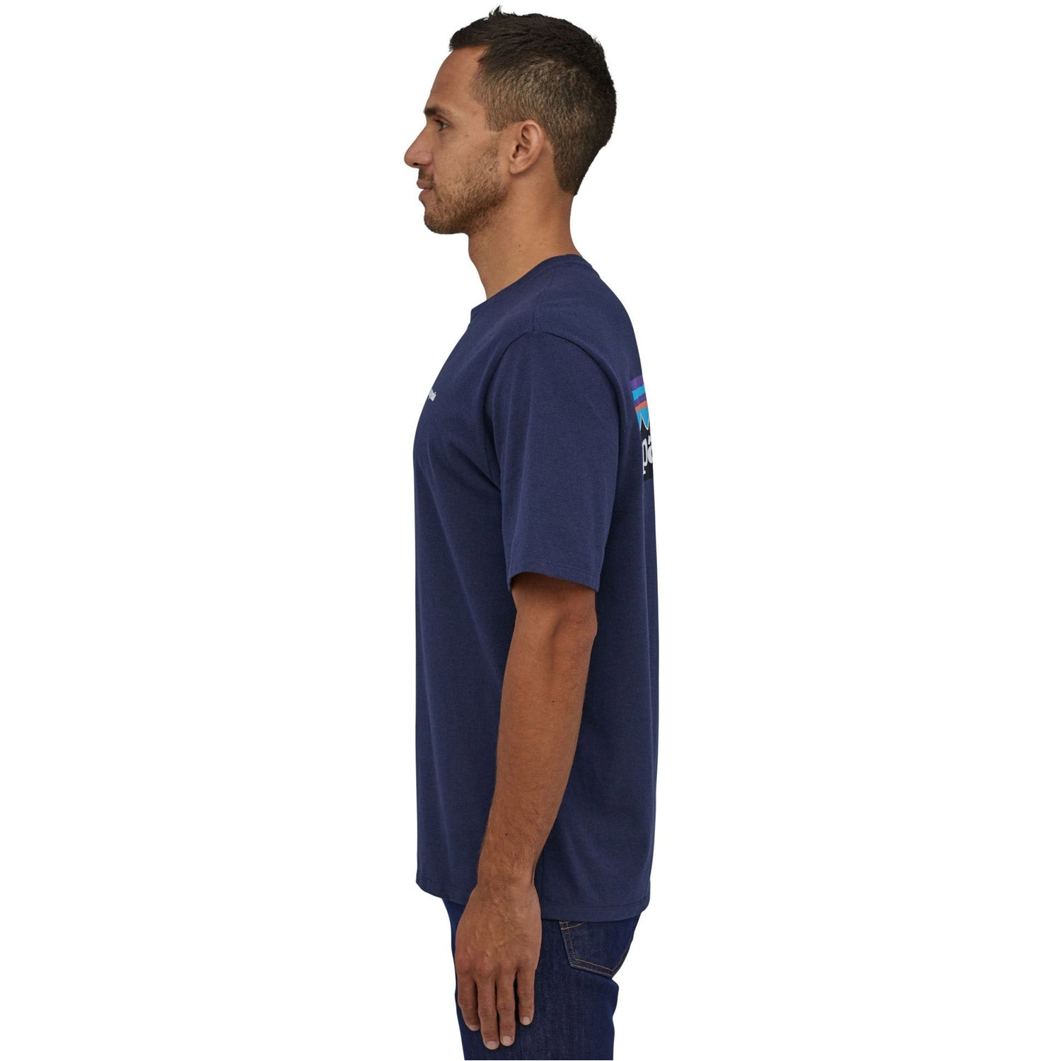 Patagonia Mens P-6 Logo Responsibili-Tee Classic Navy