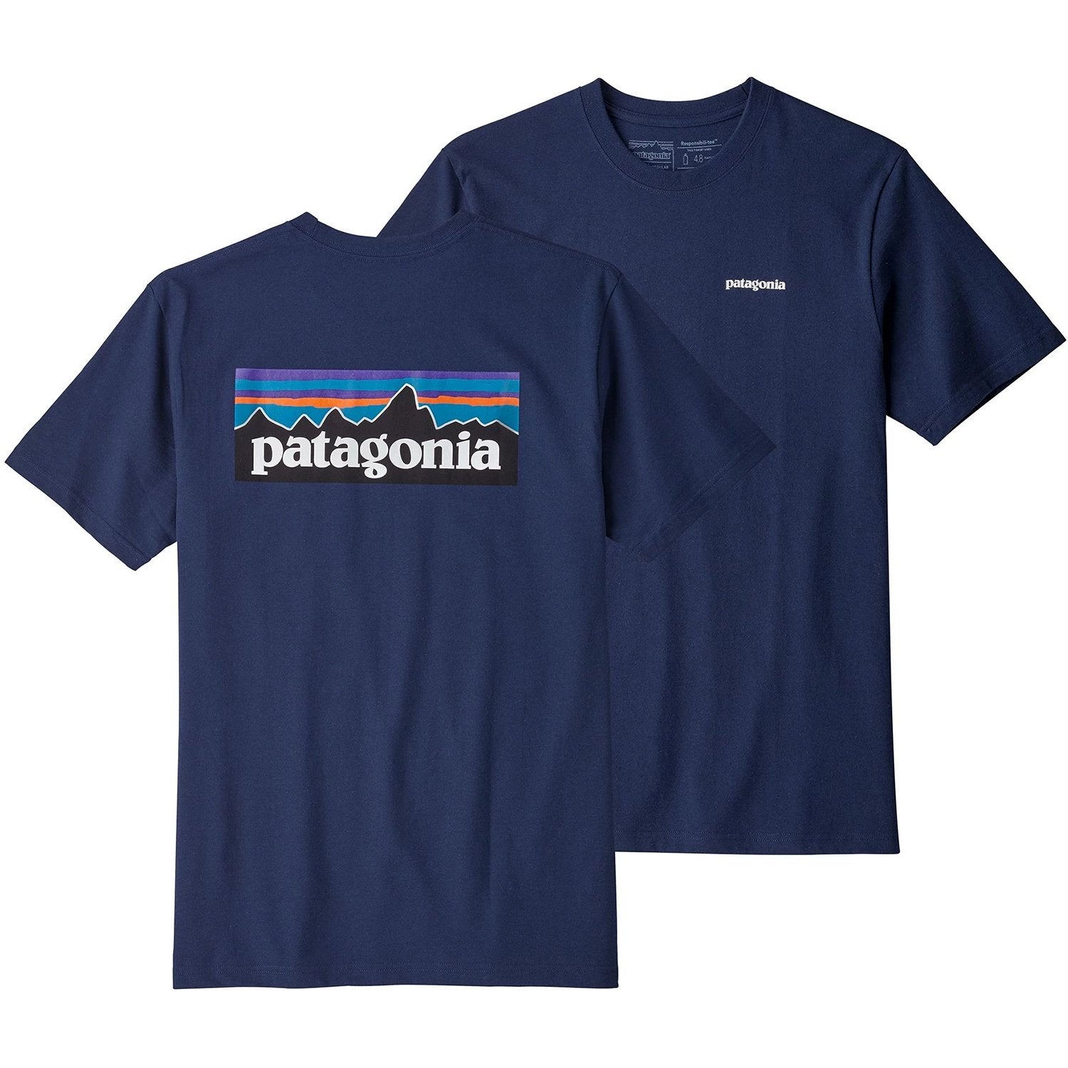 Patagonia Mens P-6 Logo Responsibili-Tee Classic Navy