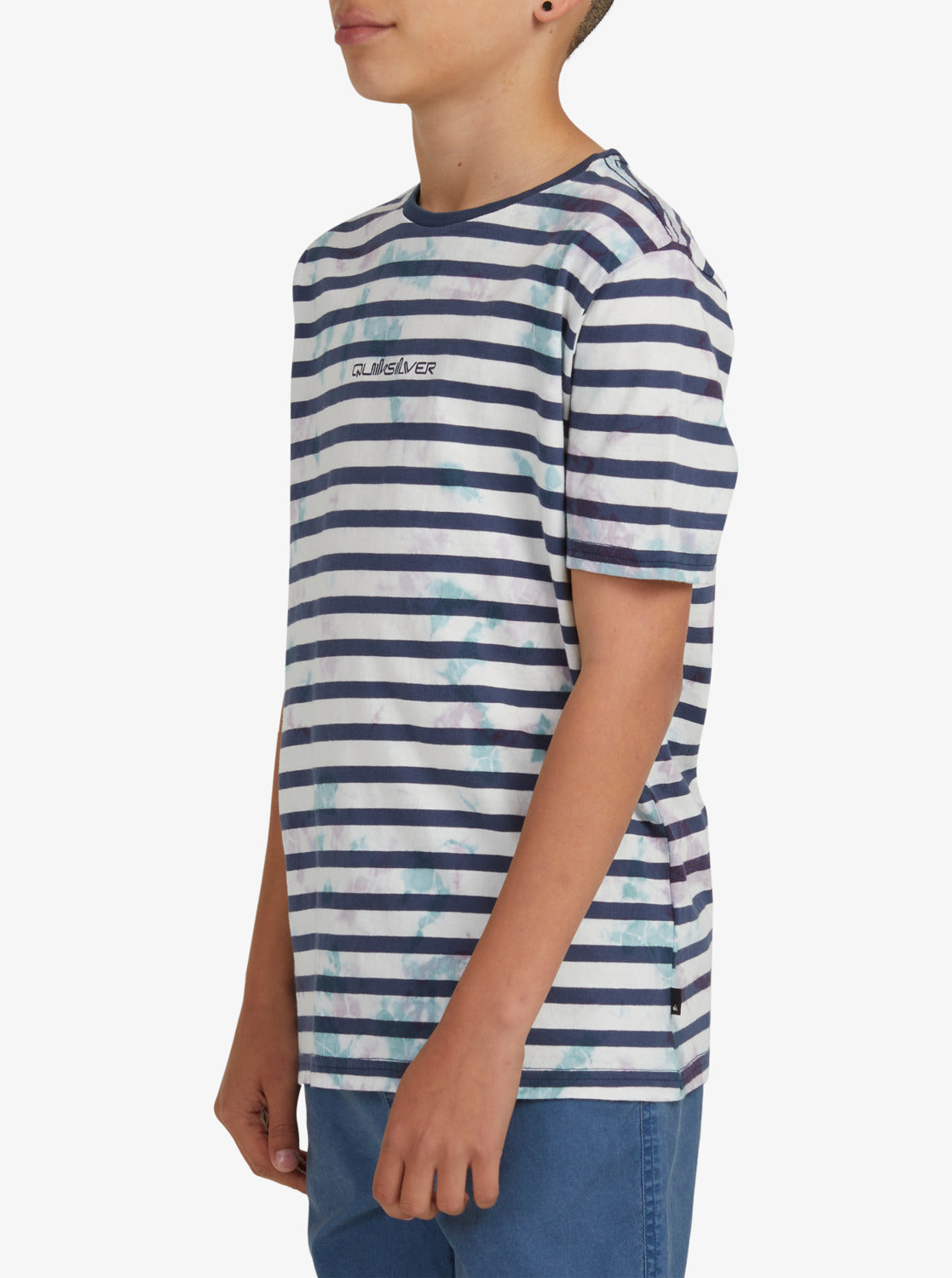 Quiksilver Boys 8-16 Frequency Stripe T-Shirt Insignia blue