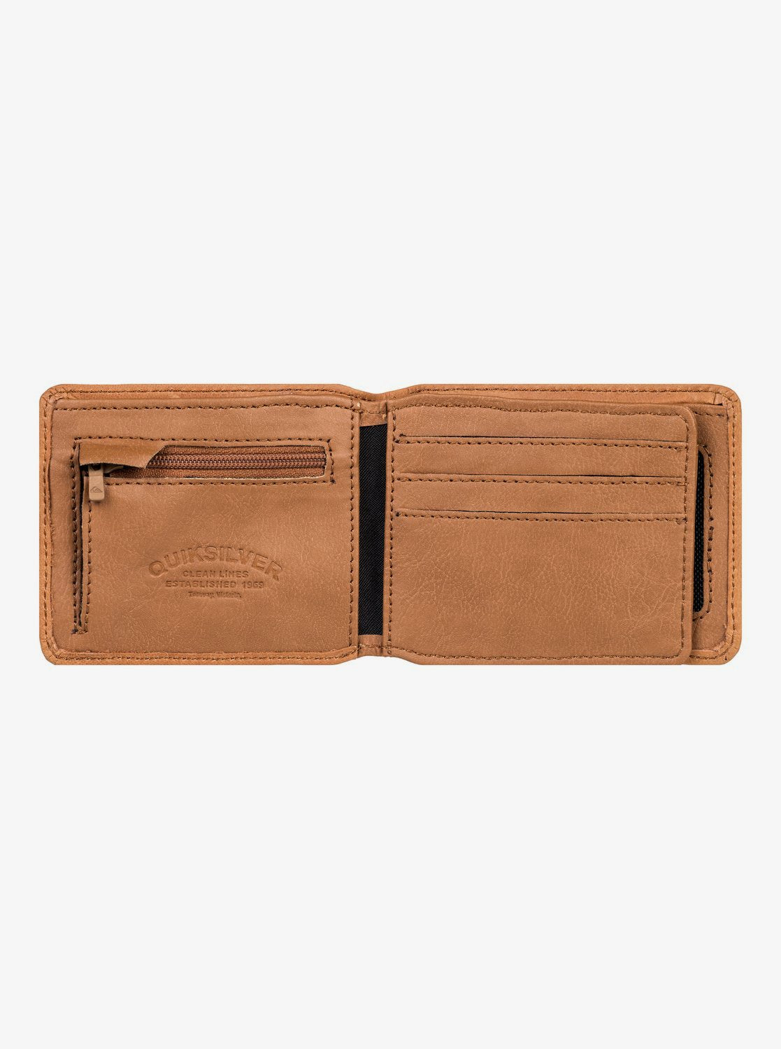 Quiksilver Mac Tri-Fold Leather Wallet Natural