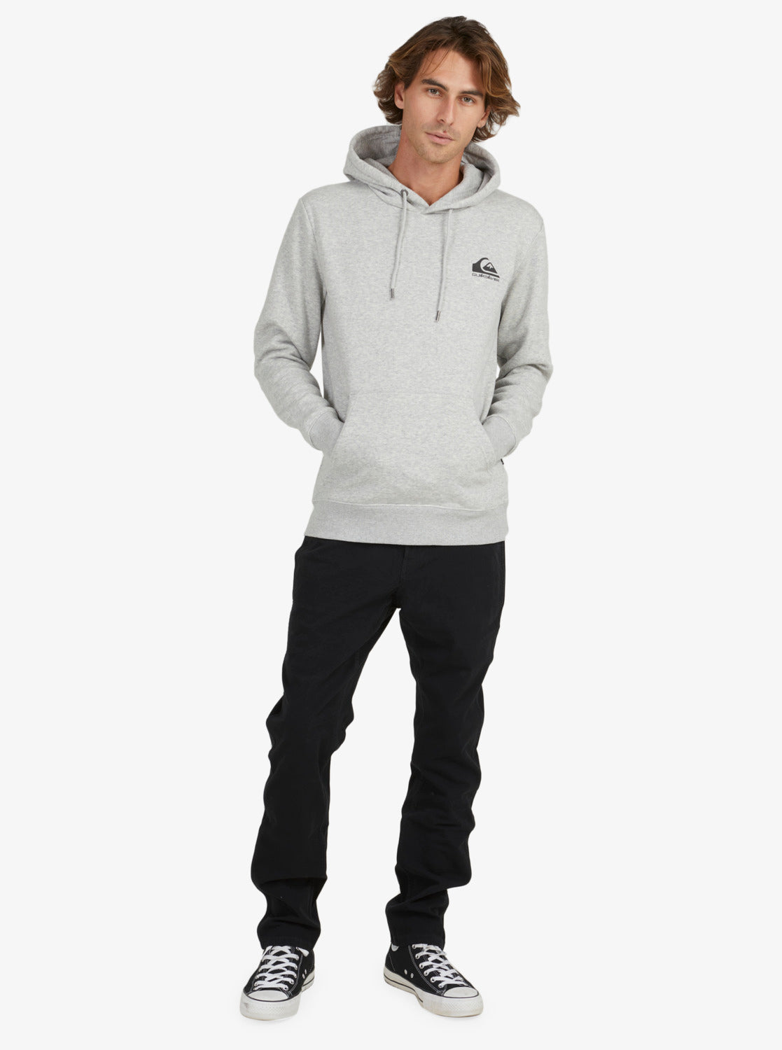 Quiksilver Mens Crucial Promo Hoodie Athletic Heather